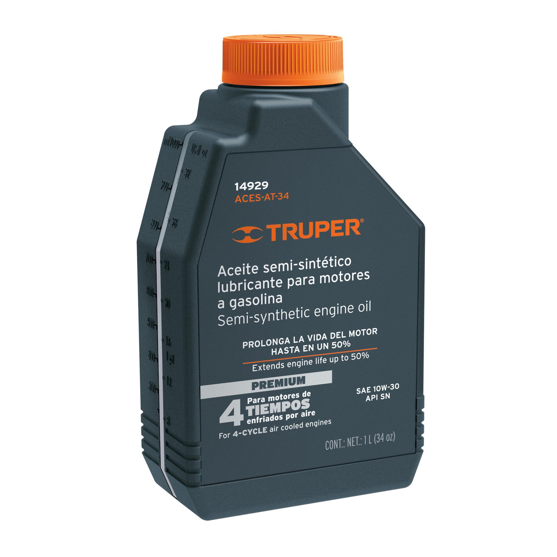 ACEITE SEMI-SINTÉTICO, MOTOR 4 TIEMPOS, 1000ML (34OZ), TRUPER