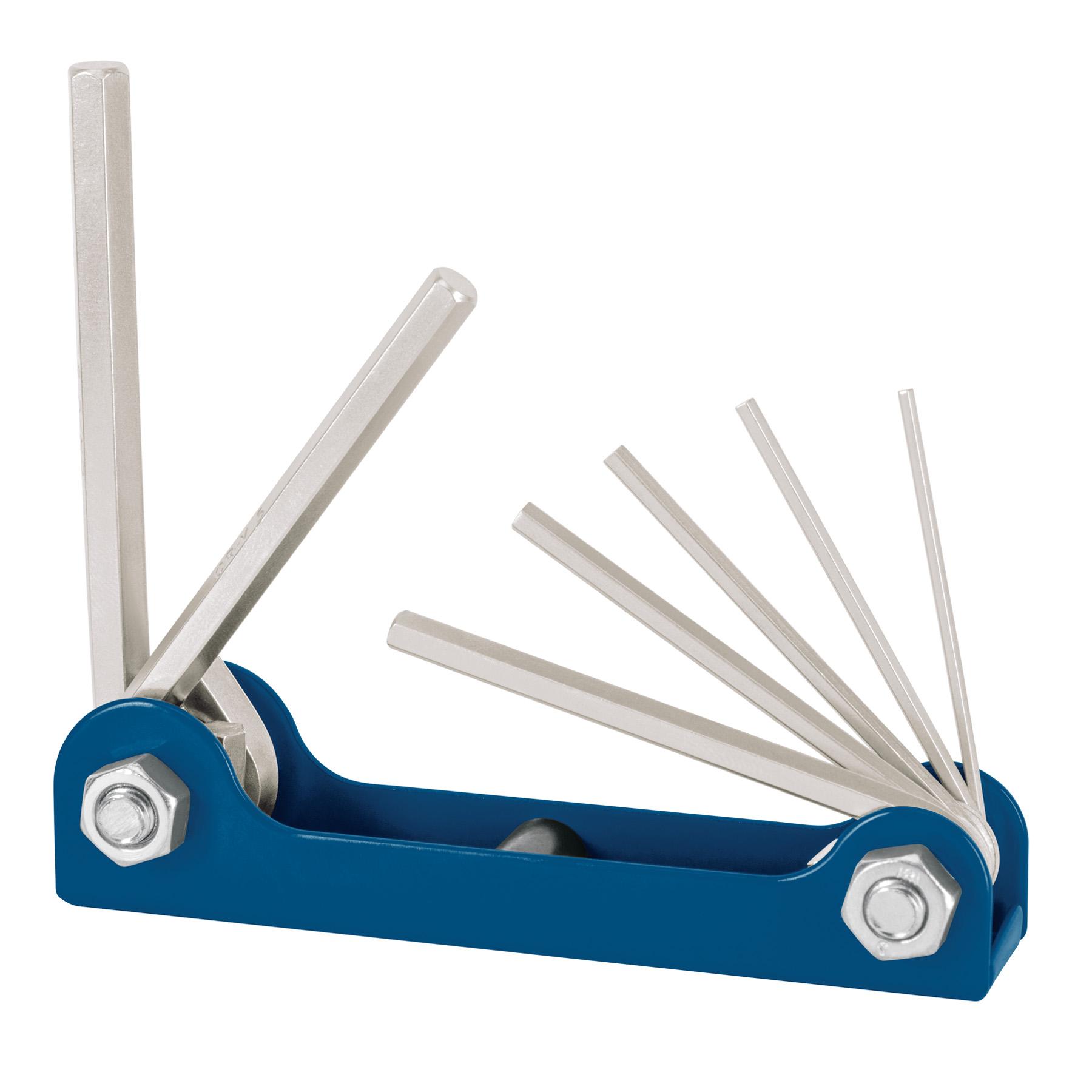 JUEGO DE 7 LLAVES ALLEN MM TIPO NAVAJA, CUERPO DE LÁMINA