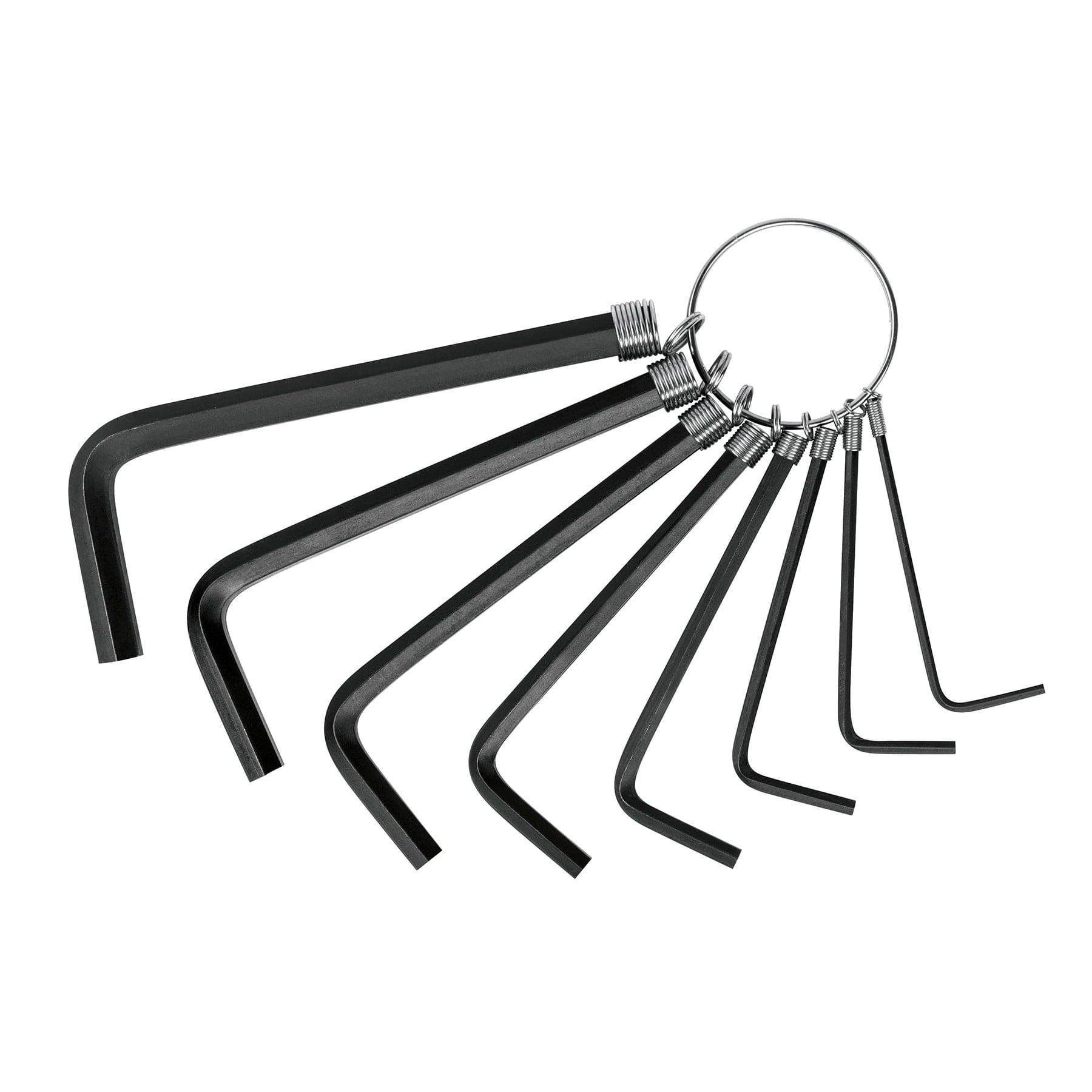 JUEGO DE 8 LLAVES ALLEN MM PUNTA HEX TIPO LLAVERO, PRETUL