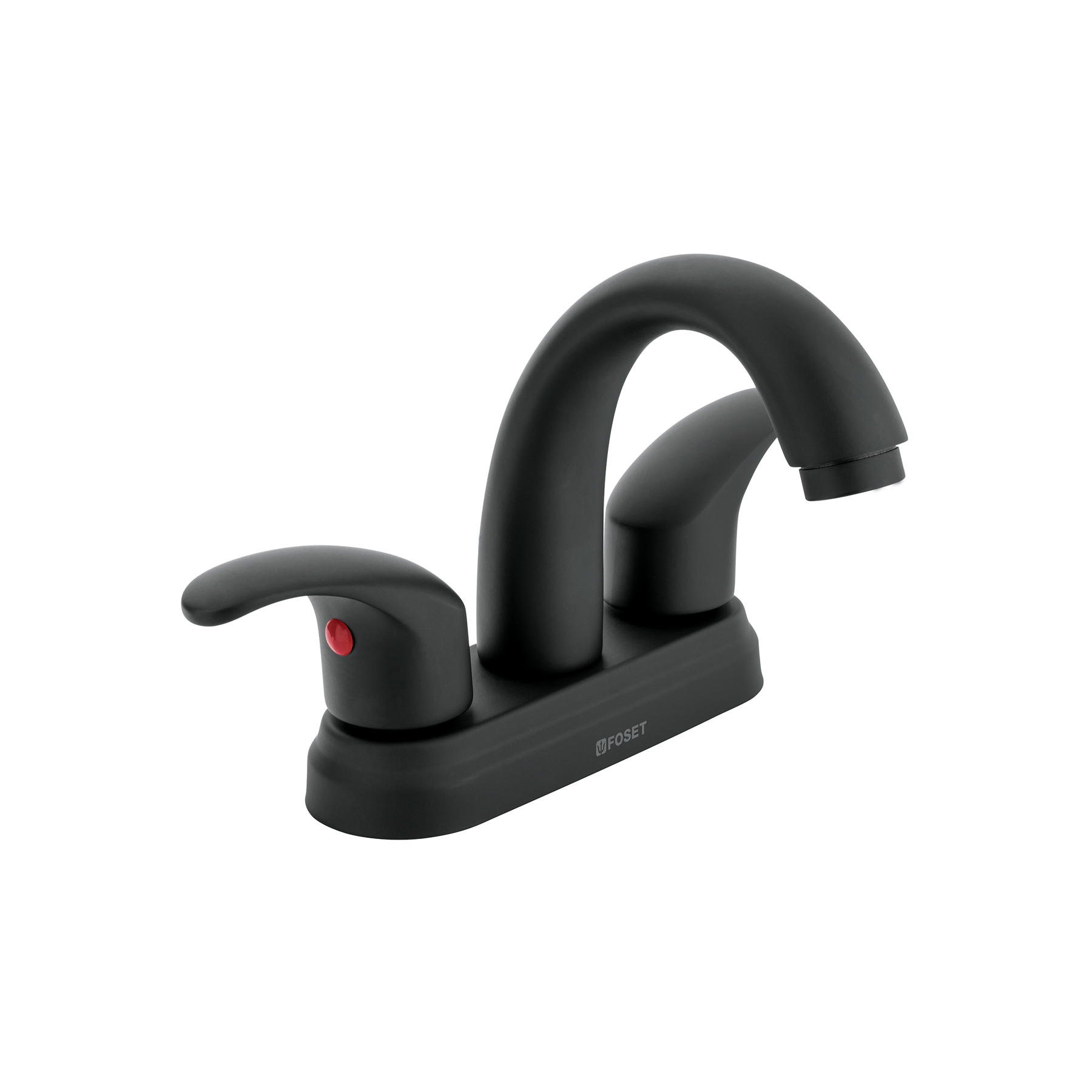 MEZCLADORA NEGRO MATE 4' P/LAVABO, NARIZ CURVA, PALANCA,AQUA