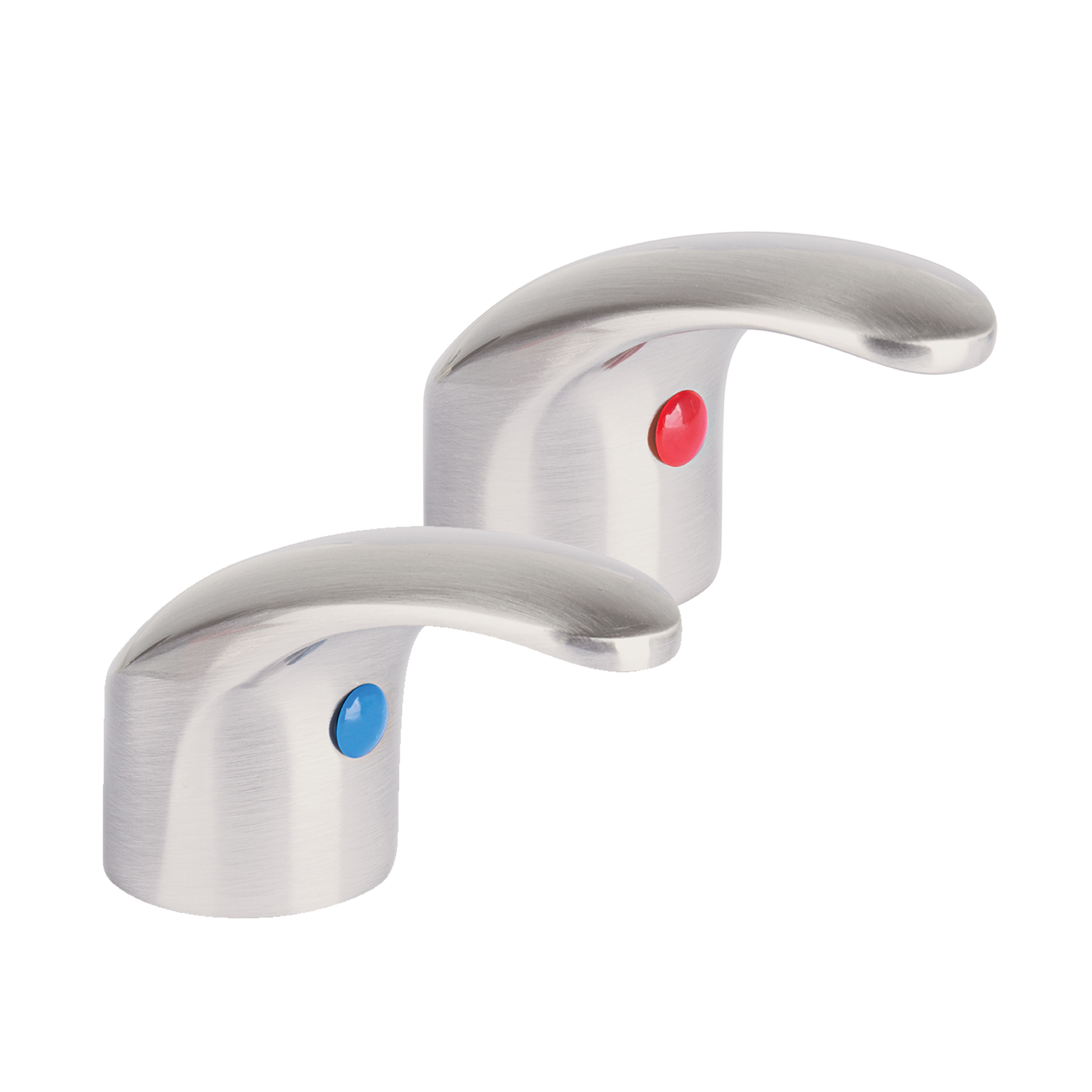 JUEGO DE 2 MANERALES DE PALANCA PARA LAVABO, SATÍN, AQUA