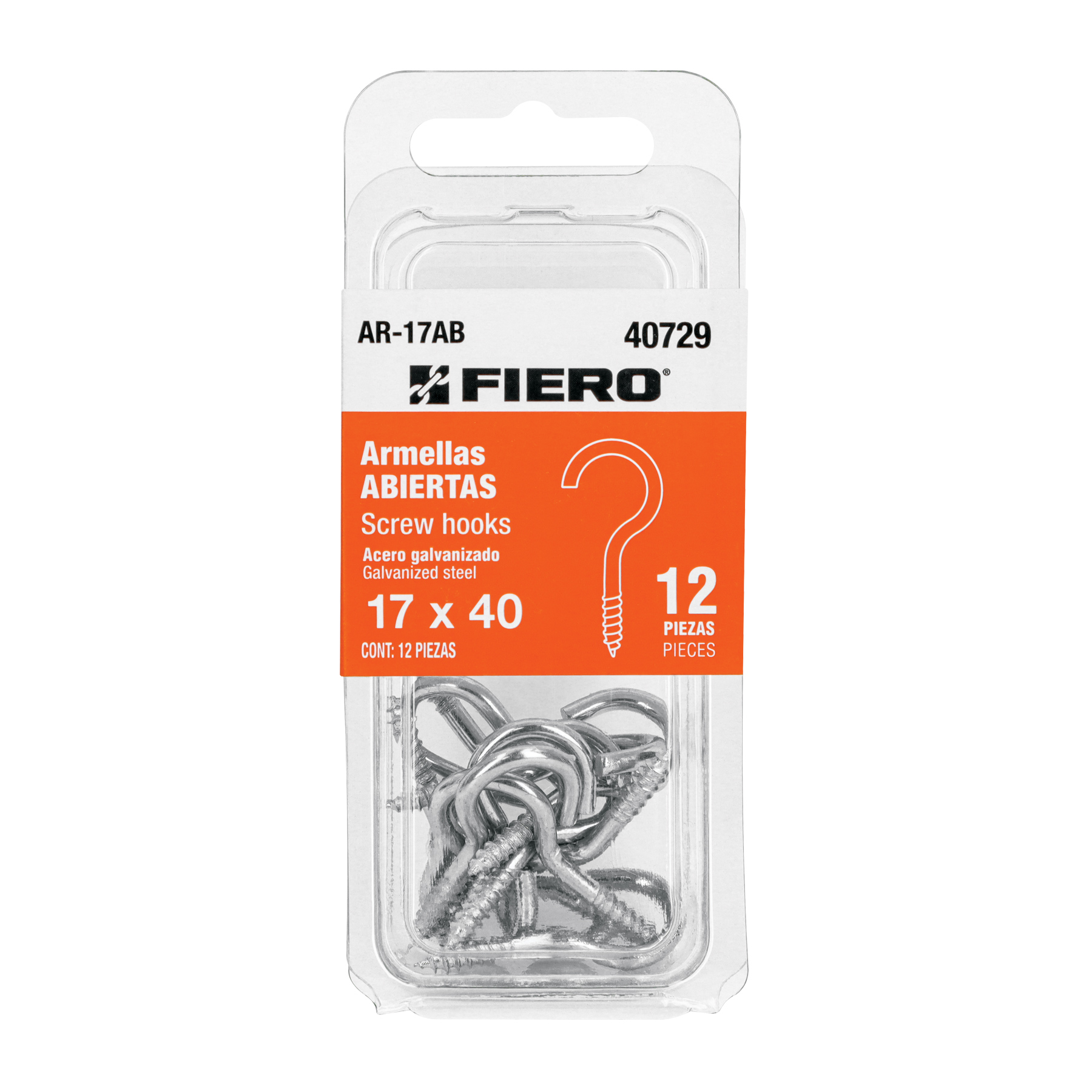 BLÍSTER CON 12 ARMELLAS ABIERTAS 17X40