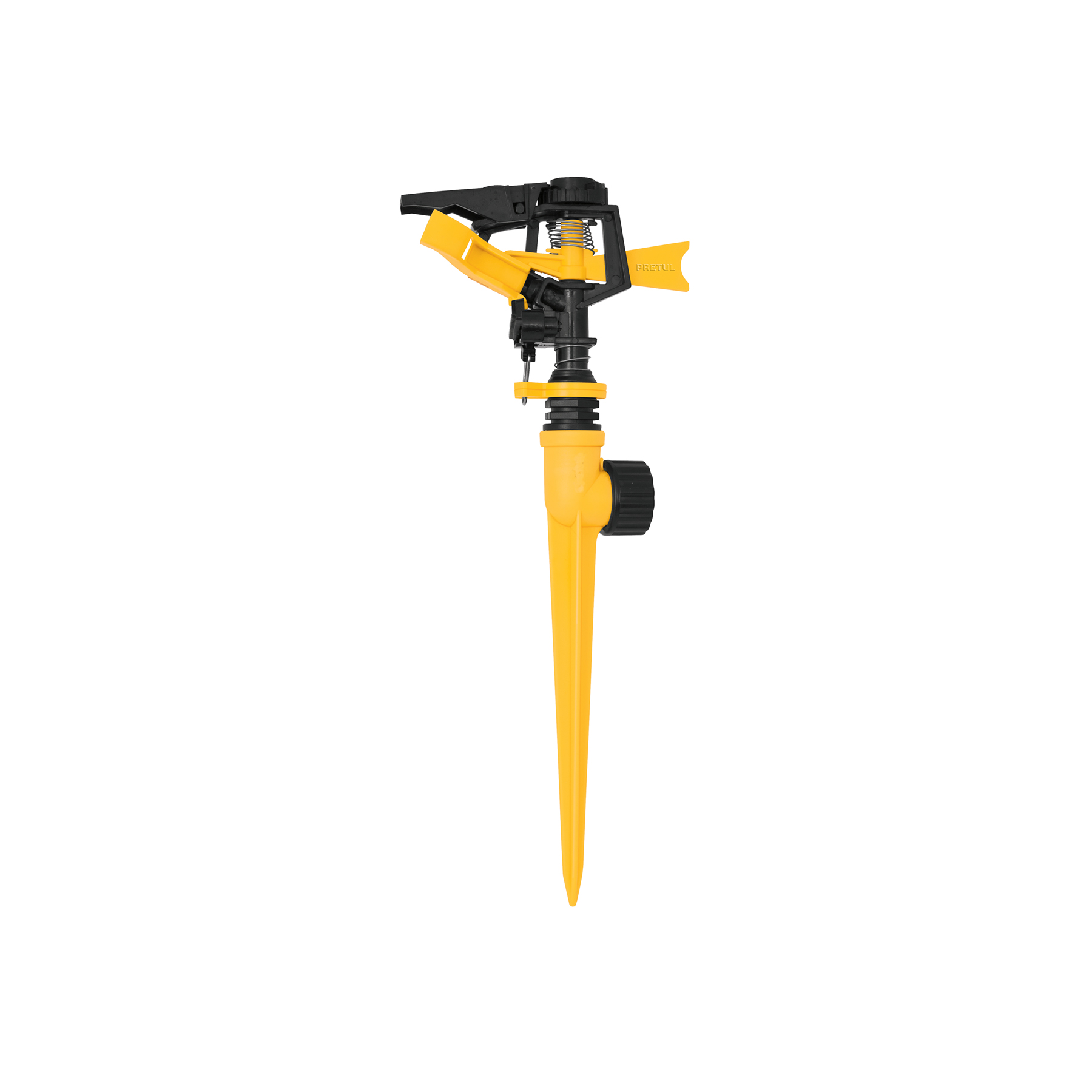 ASPERSOR PLÁSTICO UNA VÍA, ESTACA DE 17 CM, PRETUL
