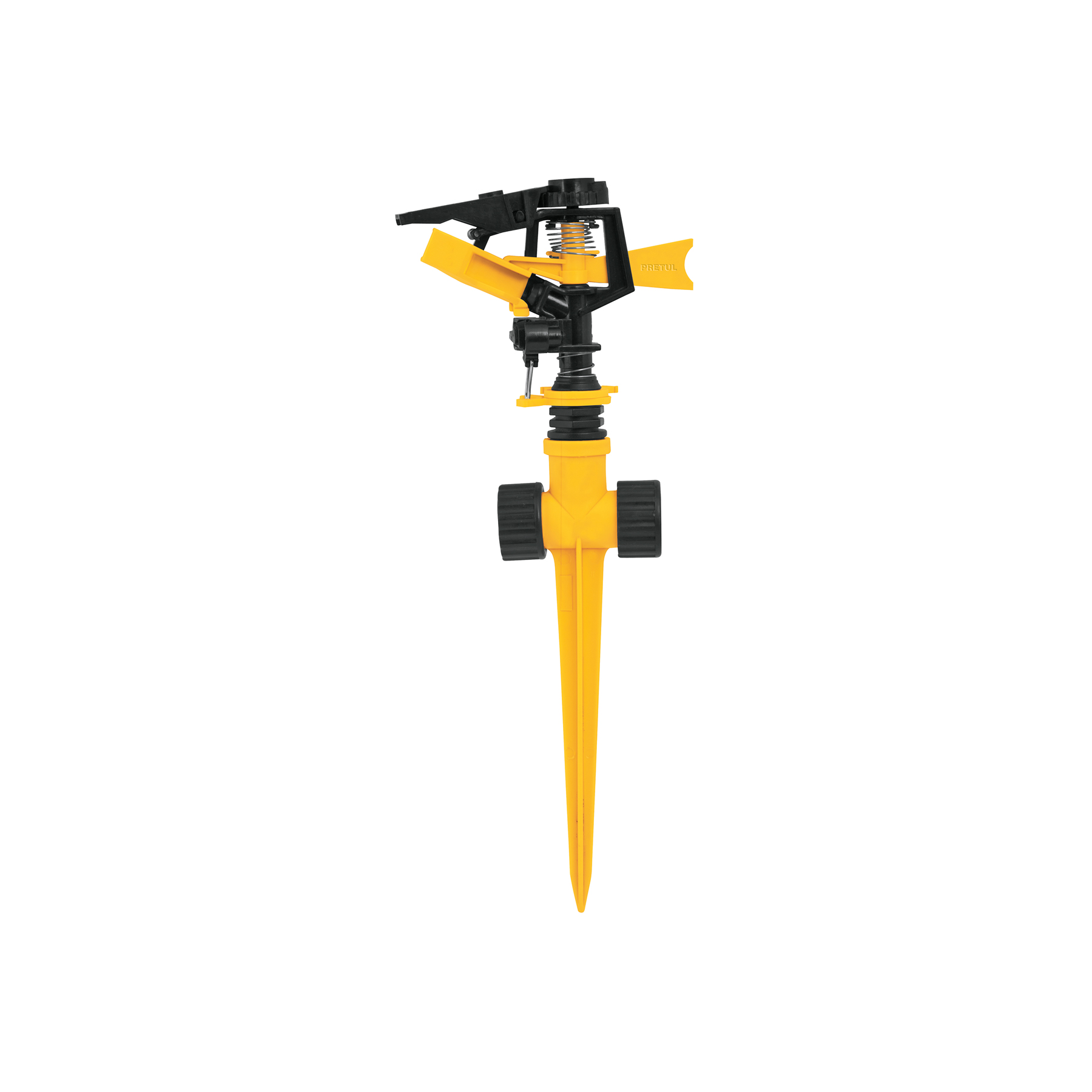 ASPERSOR PLÁSTICO DOS VÍAS, ESTACA DE 14 CM, PRETUL