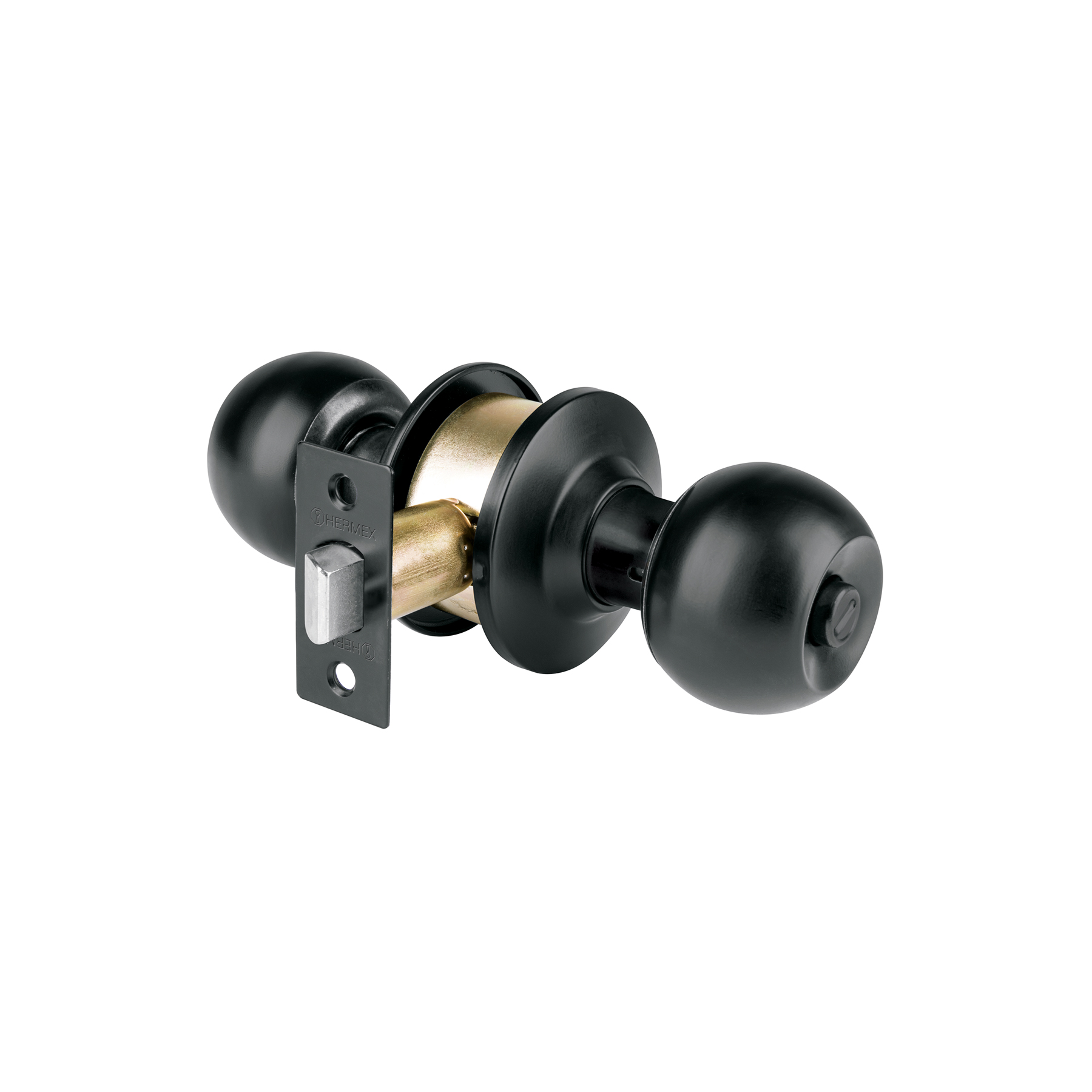 CERRADURA TIPO ESFERA, CILÍNDRICO PARA BAÑO, NEGRO