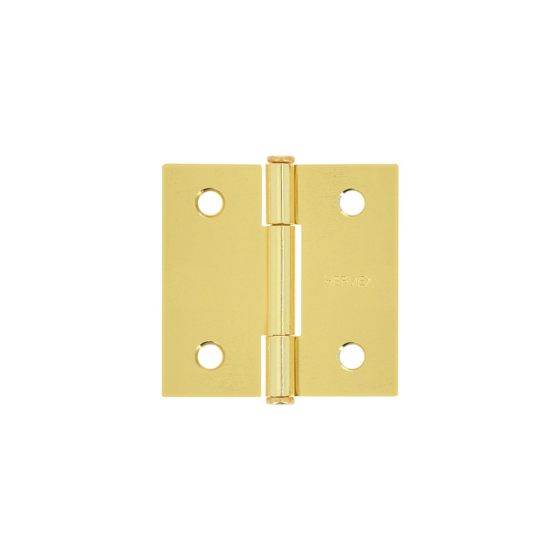 BISAGRA CUADRADA 2' ACERO LATONADO, CABEZA PLANA, HERMEX