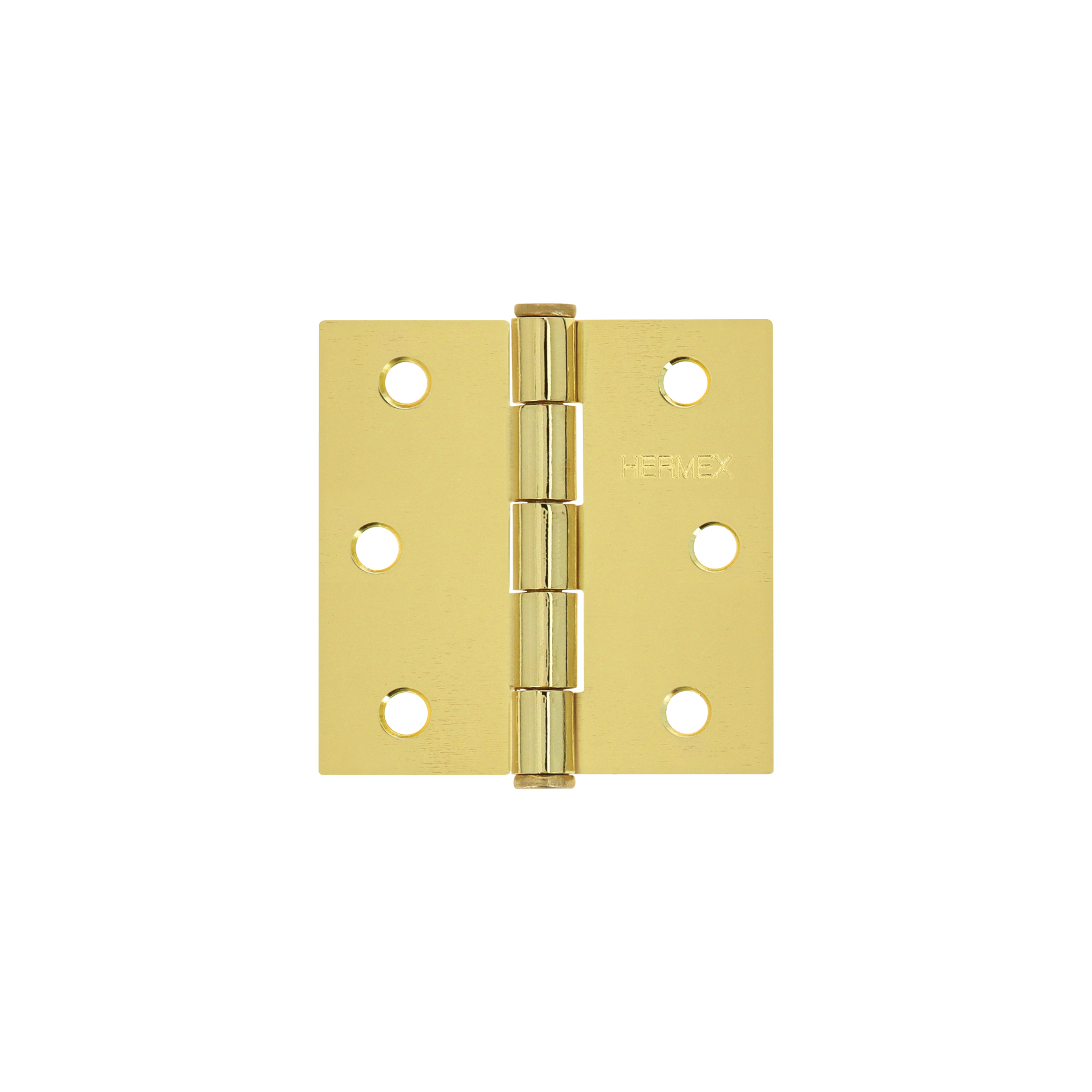 BISAGRA CUADRADA 2-1/2' ACERO LATONADO, CABEZA PLANA, HERMEX
