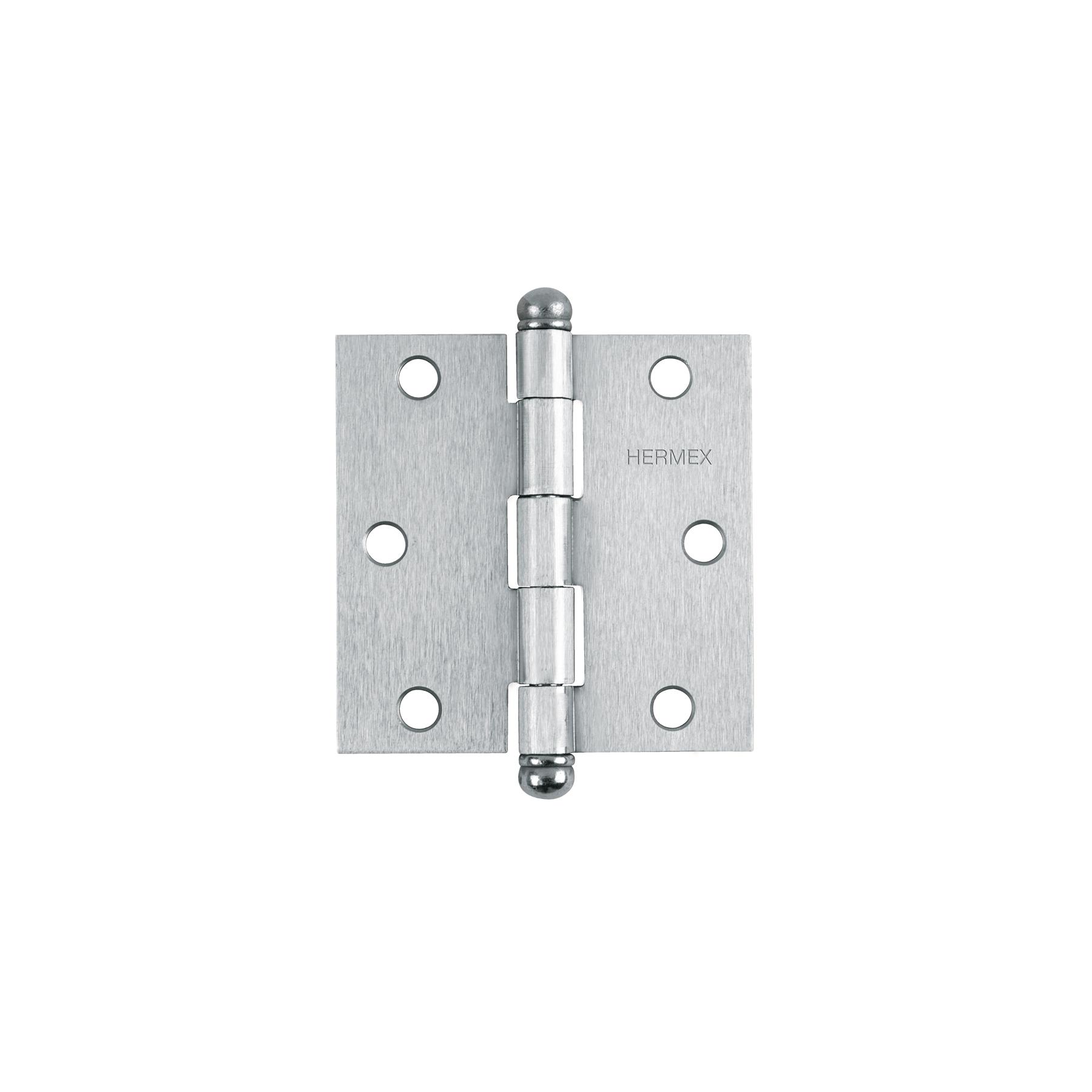 BISAGRA CUADRADA 3', CROMO MATE, CABEZA REDONDA, HERMEX