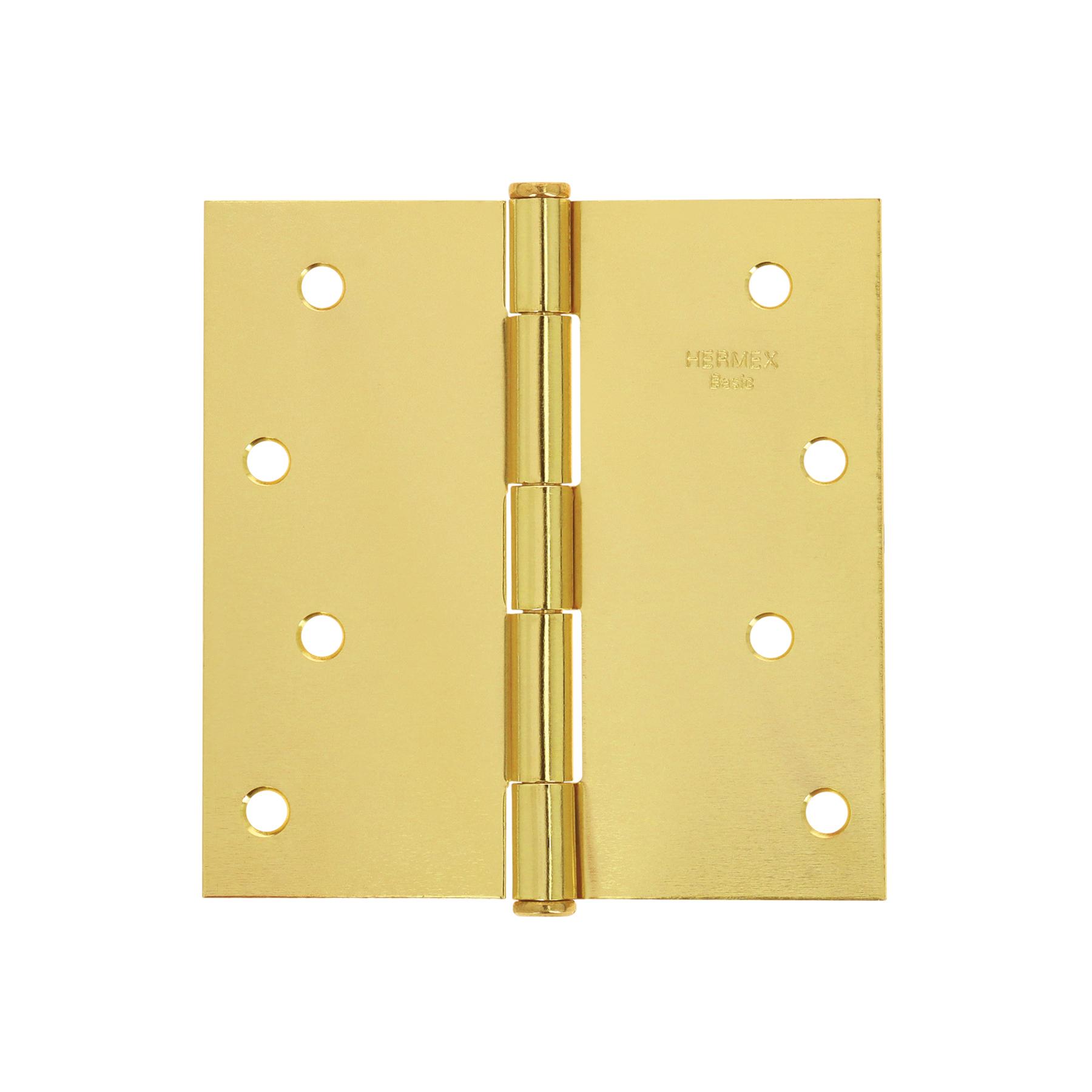 BISAGRA CUADRADA, 4', ACERO LATONADO, CABEZA PLANA, BASIC