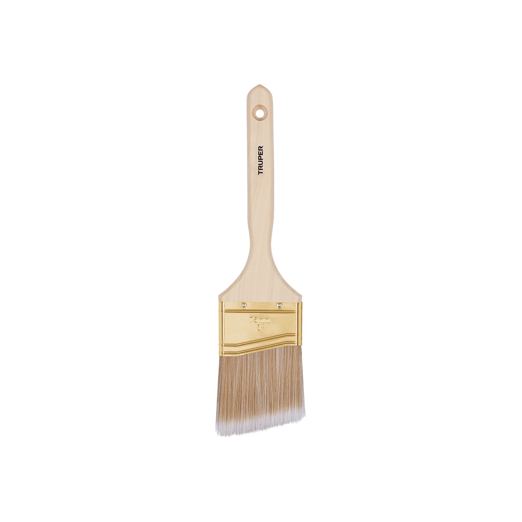 BROCHA CERDAS SINTÉTICAS 3' CORTE ANGULAR, MANGO DE MADERA