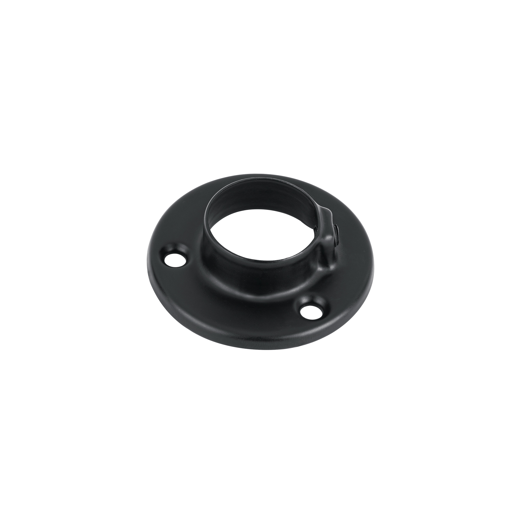 BRIDA DE ACERO PARA TUBO REDONDO DE CLOSET, NEGRA