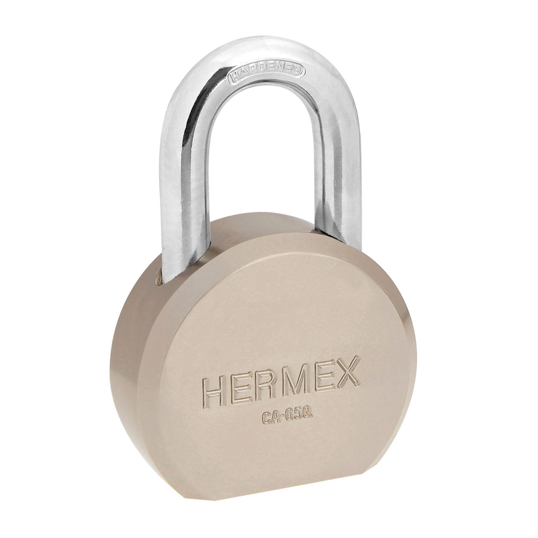 CANDADO REDONDO, 65MM, GANCHO CORTO, LLAVE DE PUNTOS,BLISTER