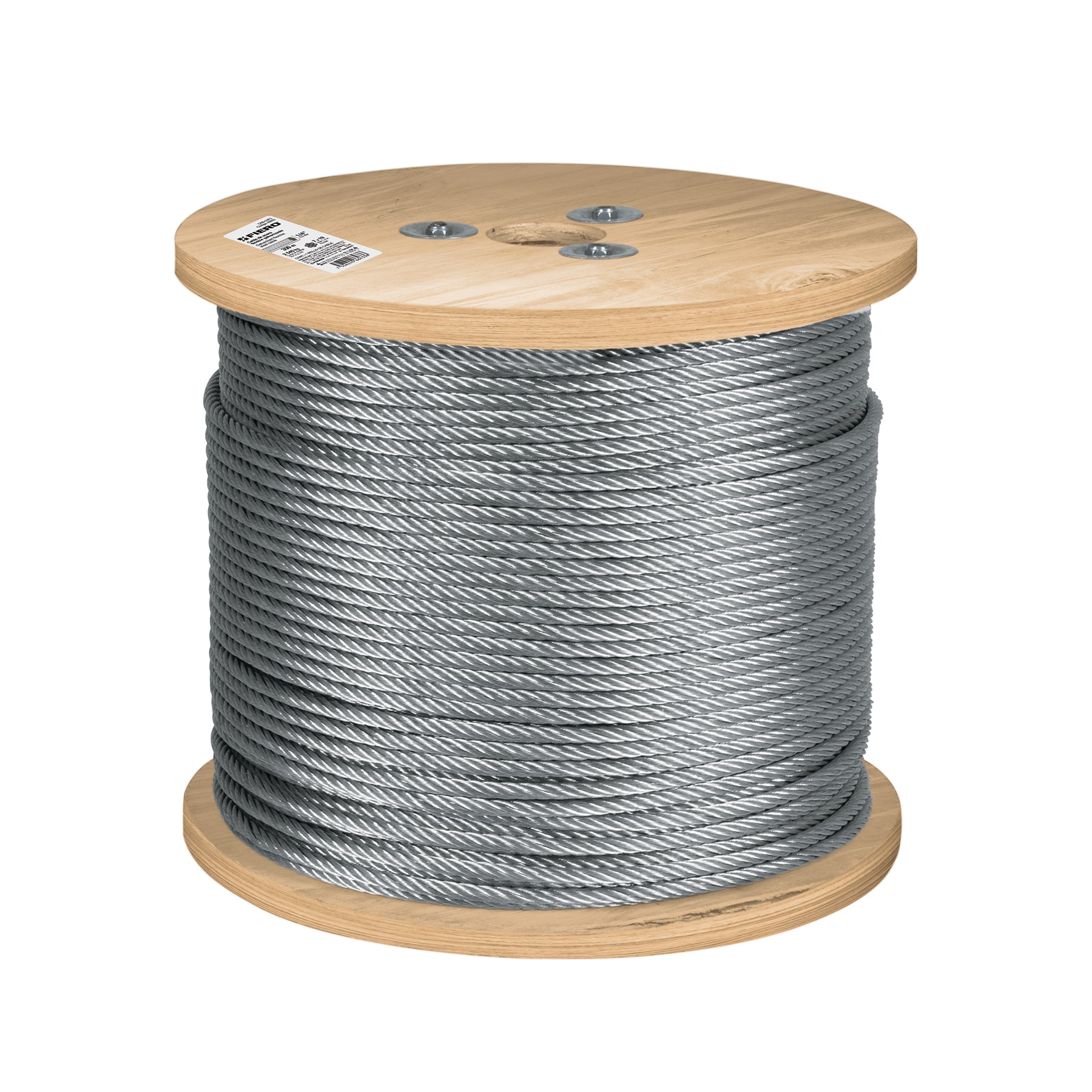 METRO DE CABLE FLEXIBLE 1/4' DE ACERO 7X19 HILOS, 300 M