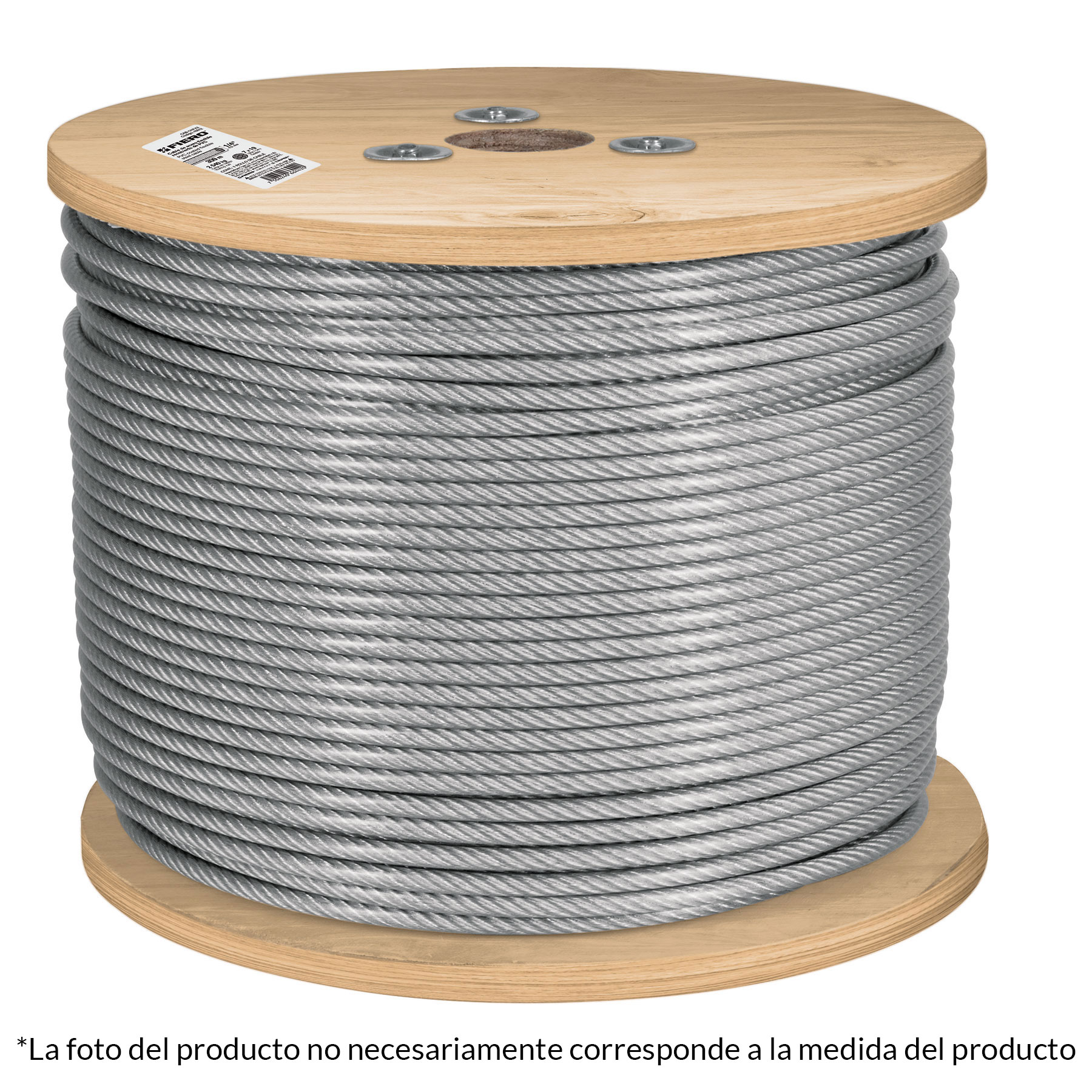 METRO CABLE FLEXIBLE 1/8' ACERO 7X19 RECUBIERTO PVC, 300 M