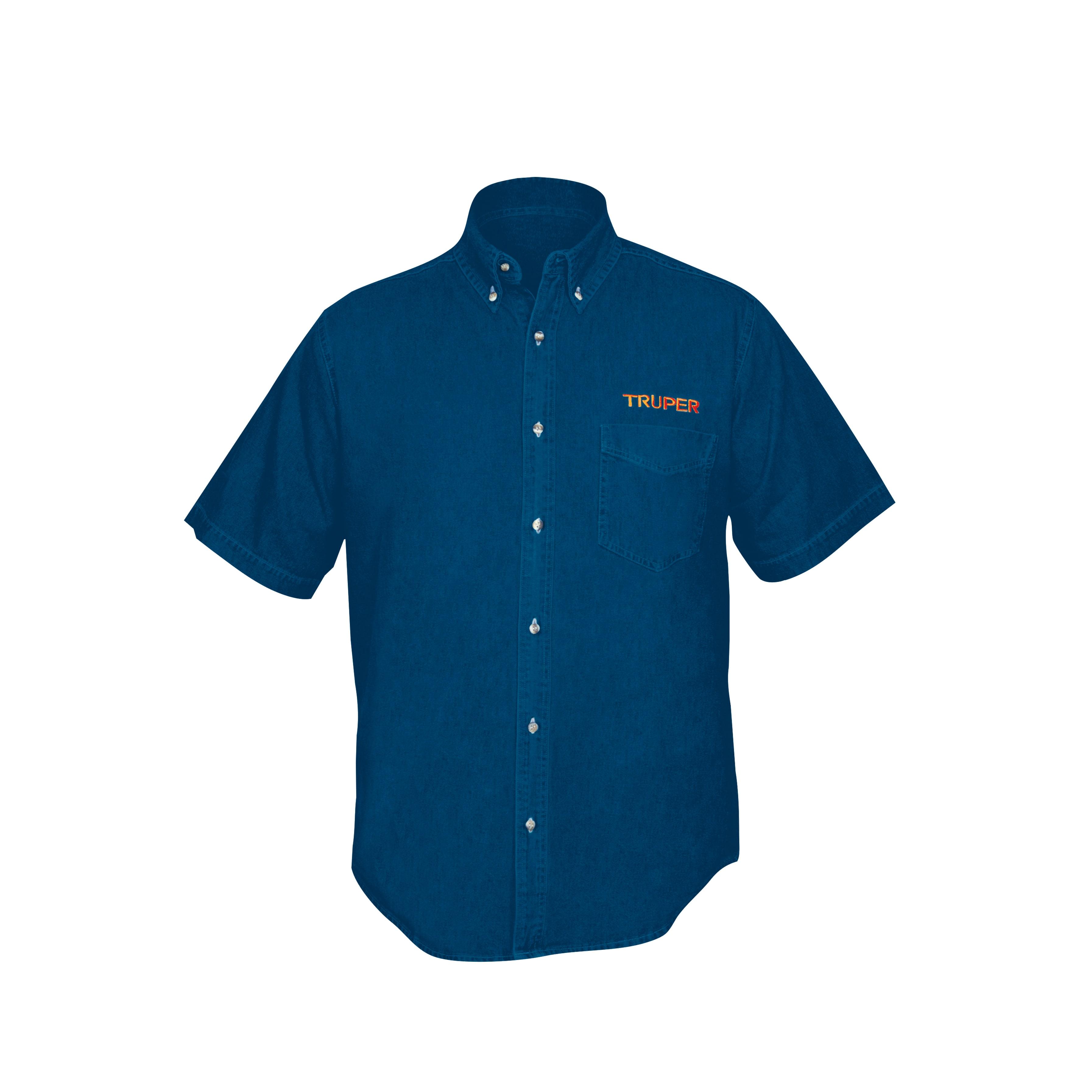 CAMISA DE MEZCLILLA PARA CABALLERO, MANGA CORTA TALLA G