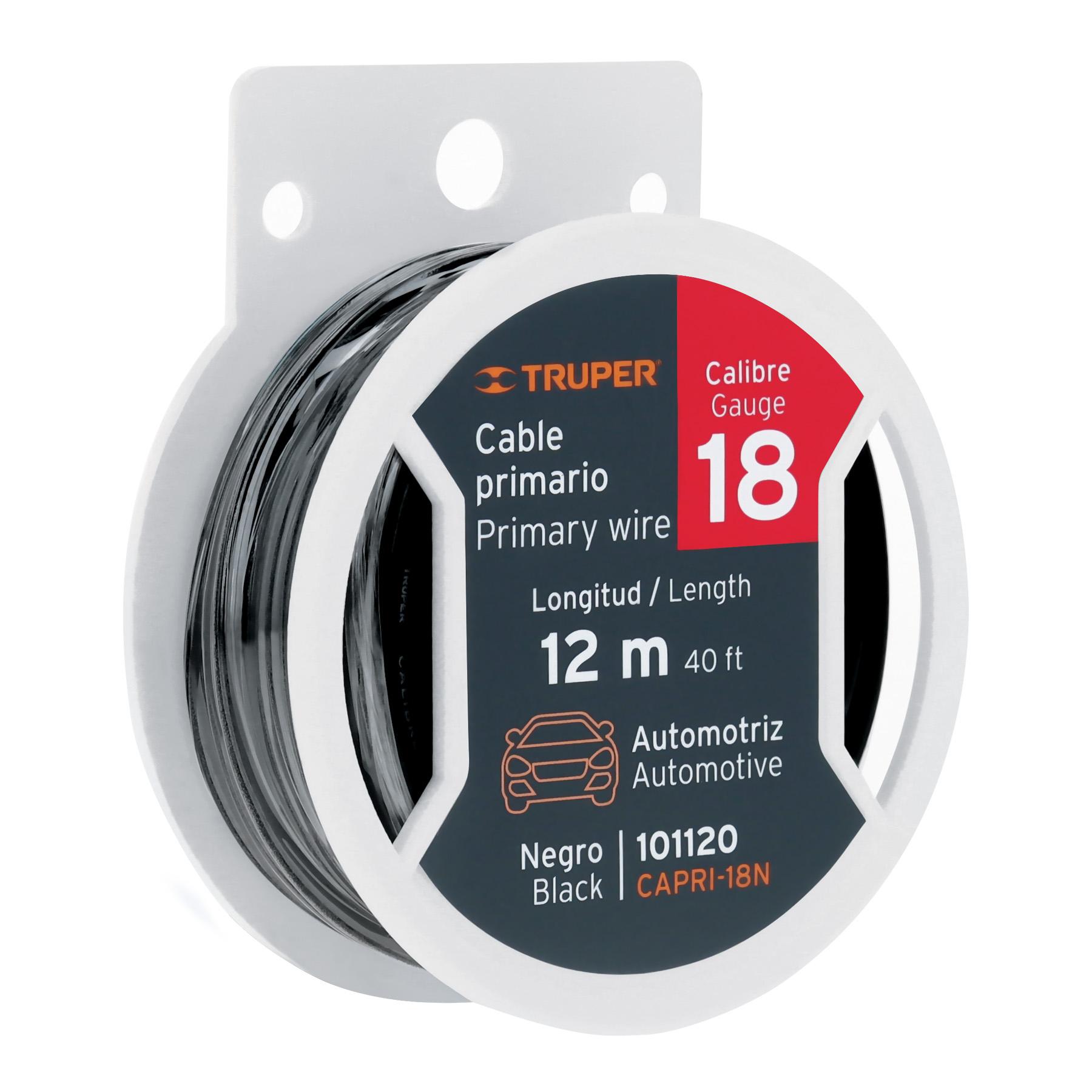 CABLE TIPO GPT CALIBRE 18AWG X 12.19 M,NEGRO