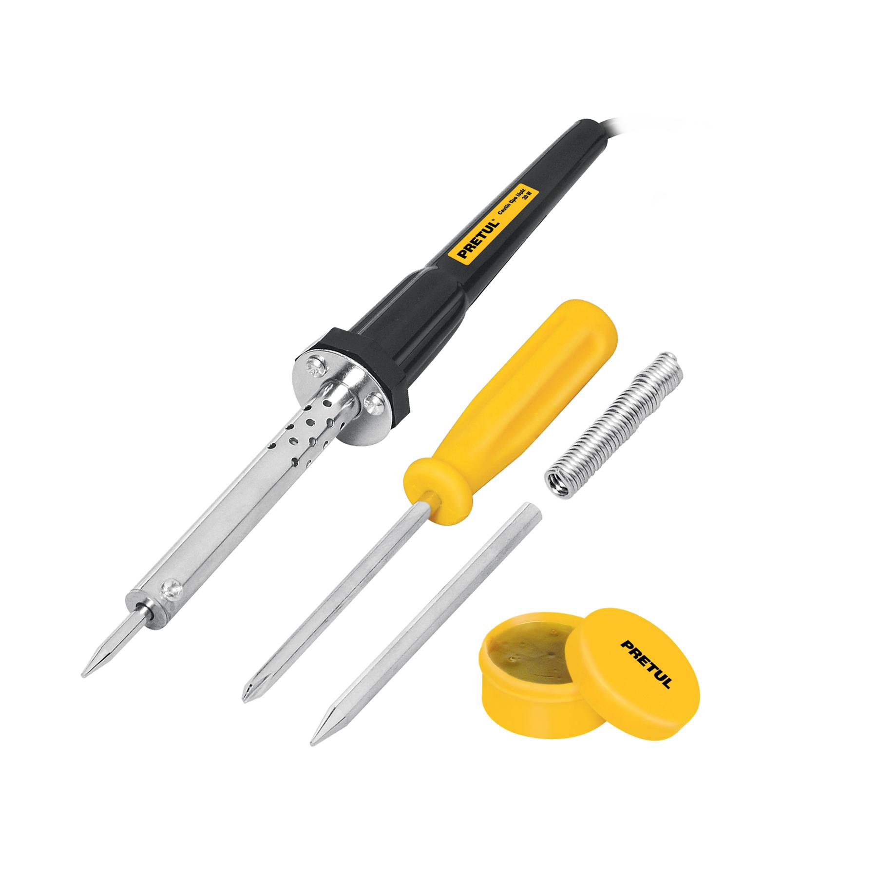 CAUTÍN 30 W TIPO LÁPIZ CON ACCESORIOS TRABAJO LIGERO, PRETUL