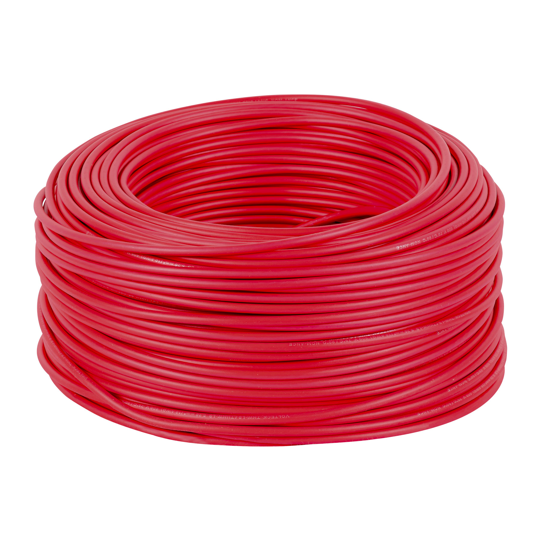 ROLLO DE 100 METROS DE CABLE THW CCA 10 AWG ROJO, BASIC