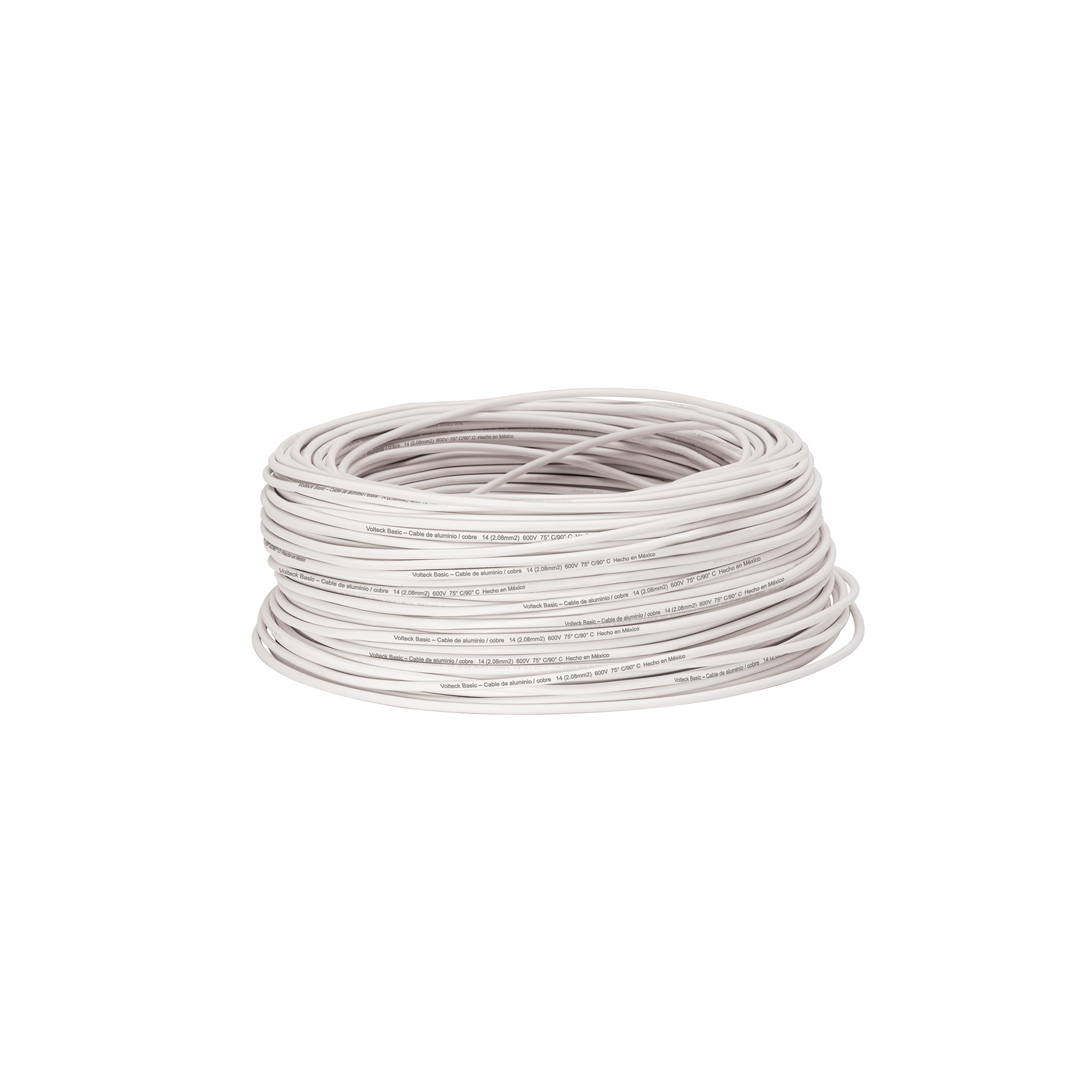 ROLLO DE 100 METROS DE CABLE THW CCA 14 AWG BLANCO, BASIC