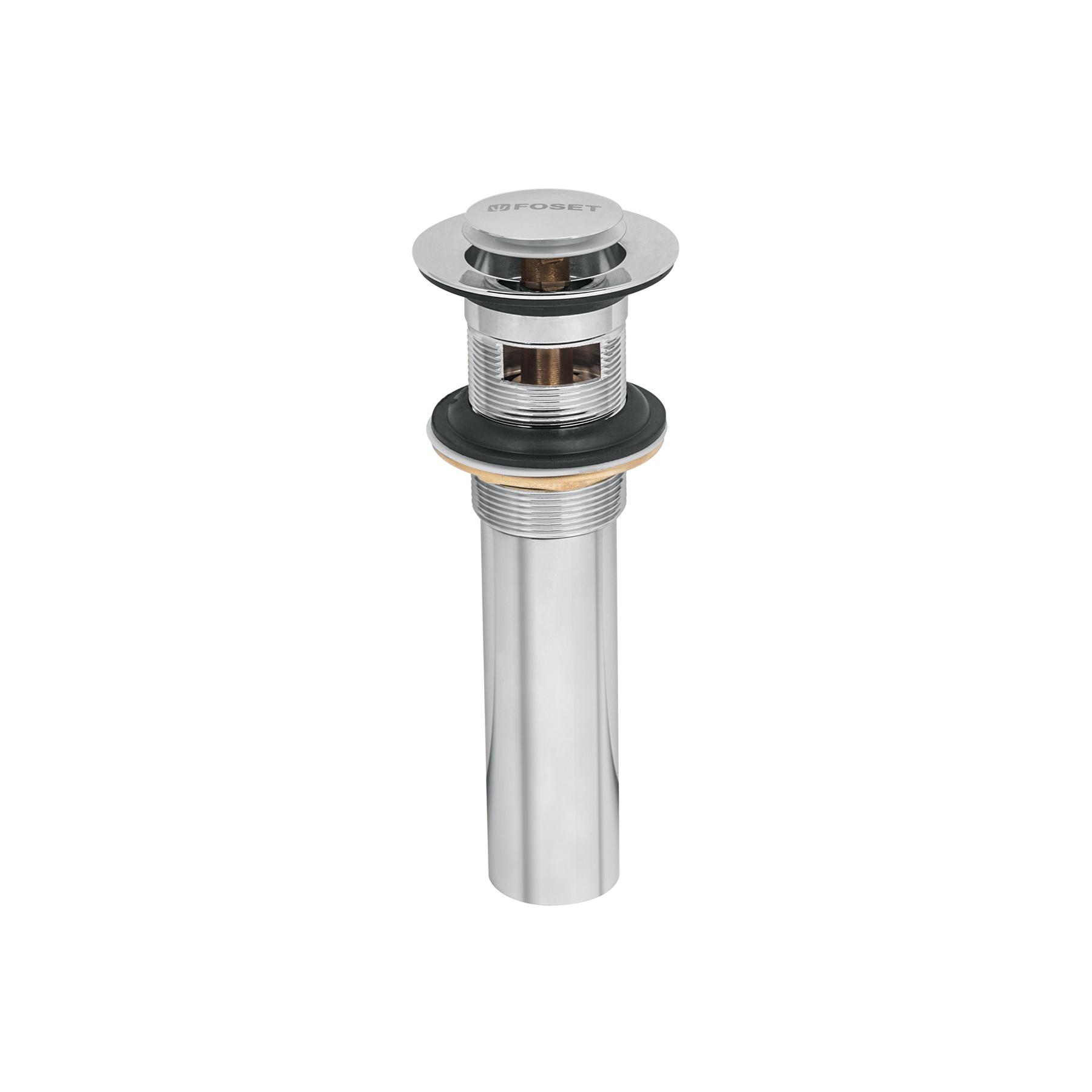 CONTRA P/LAVABO CON REBOSADERO, SISTEMA PUSH, CROMO, 1-1/4'