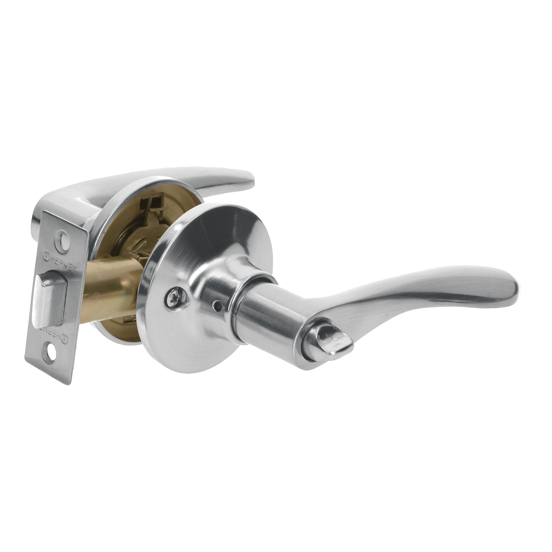 CERRADURA MANIJA BAÑO CROMO MATE, CIL METÁLICO, HERMEX BASIC