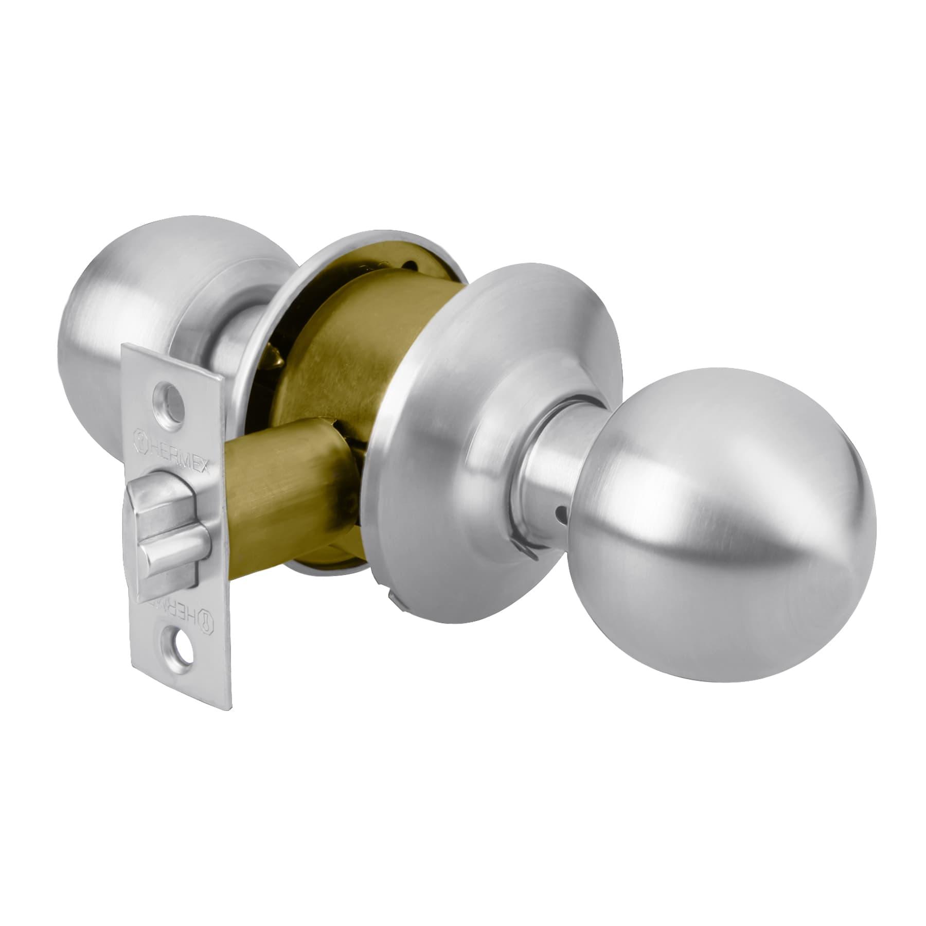 CERRADURA TIPO ESFERA PARA ENTRADA, CROMO MATE, HERMEX