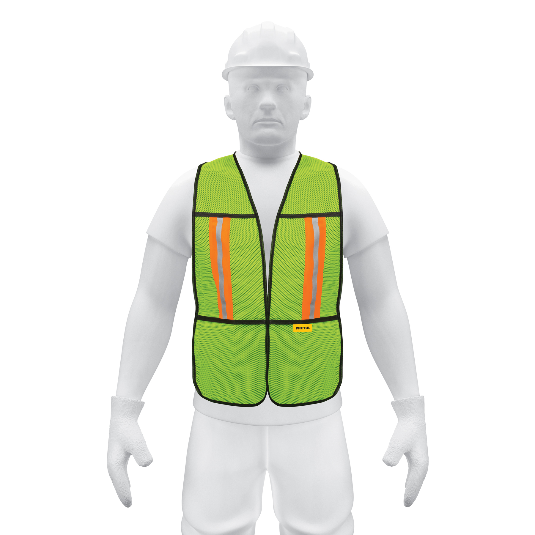 CHALECO DE SEGURIDAD CON CINTAS REFLEJANTES, VERDE, PRETUL