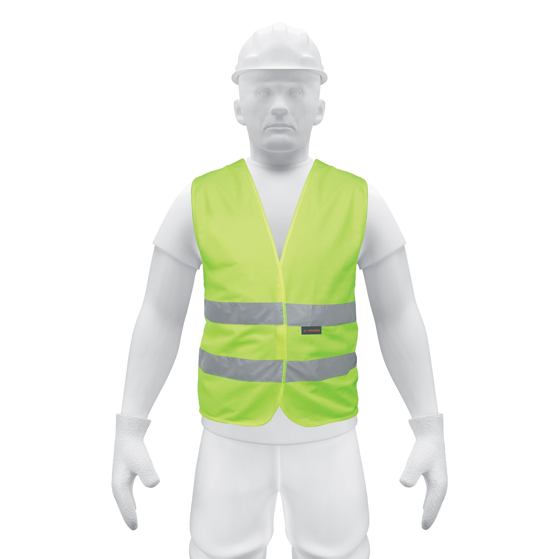 CHALECO DE SEGURIDAD VERDE CON CINTAS DE ALTA VISIBILIDAD