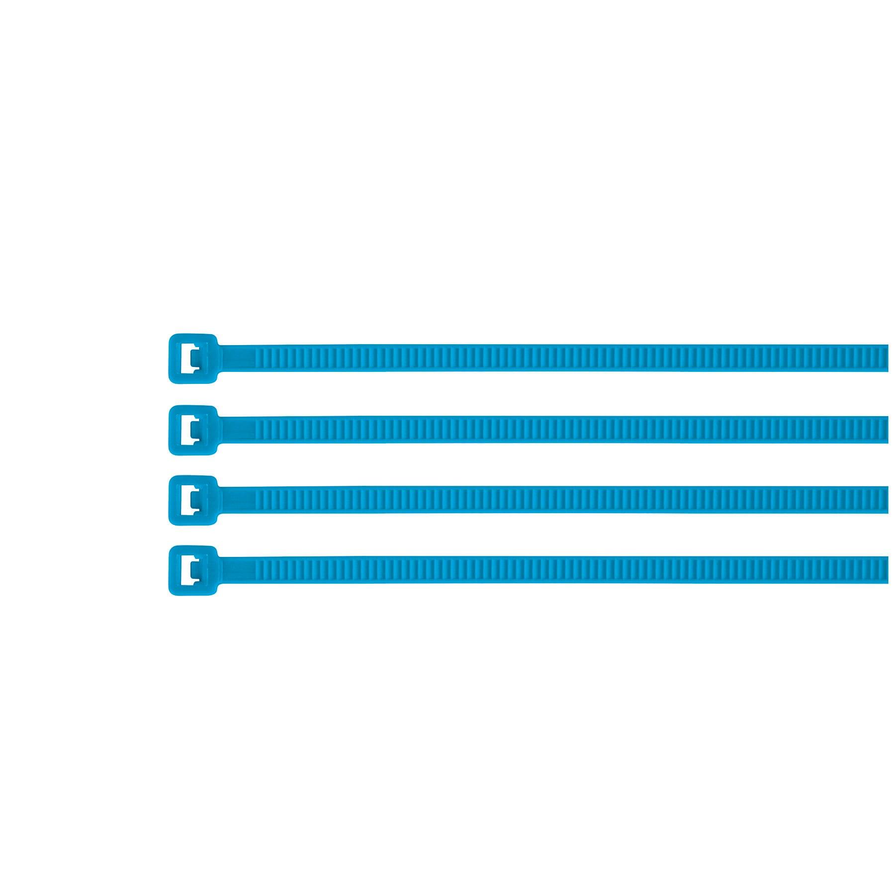 BOLSA CON 100 CINCHOS PLÁSTICOS 18 LB, 100 X 2.5 MM, AZULES