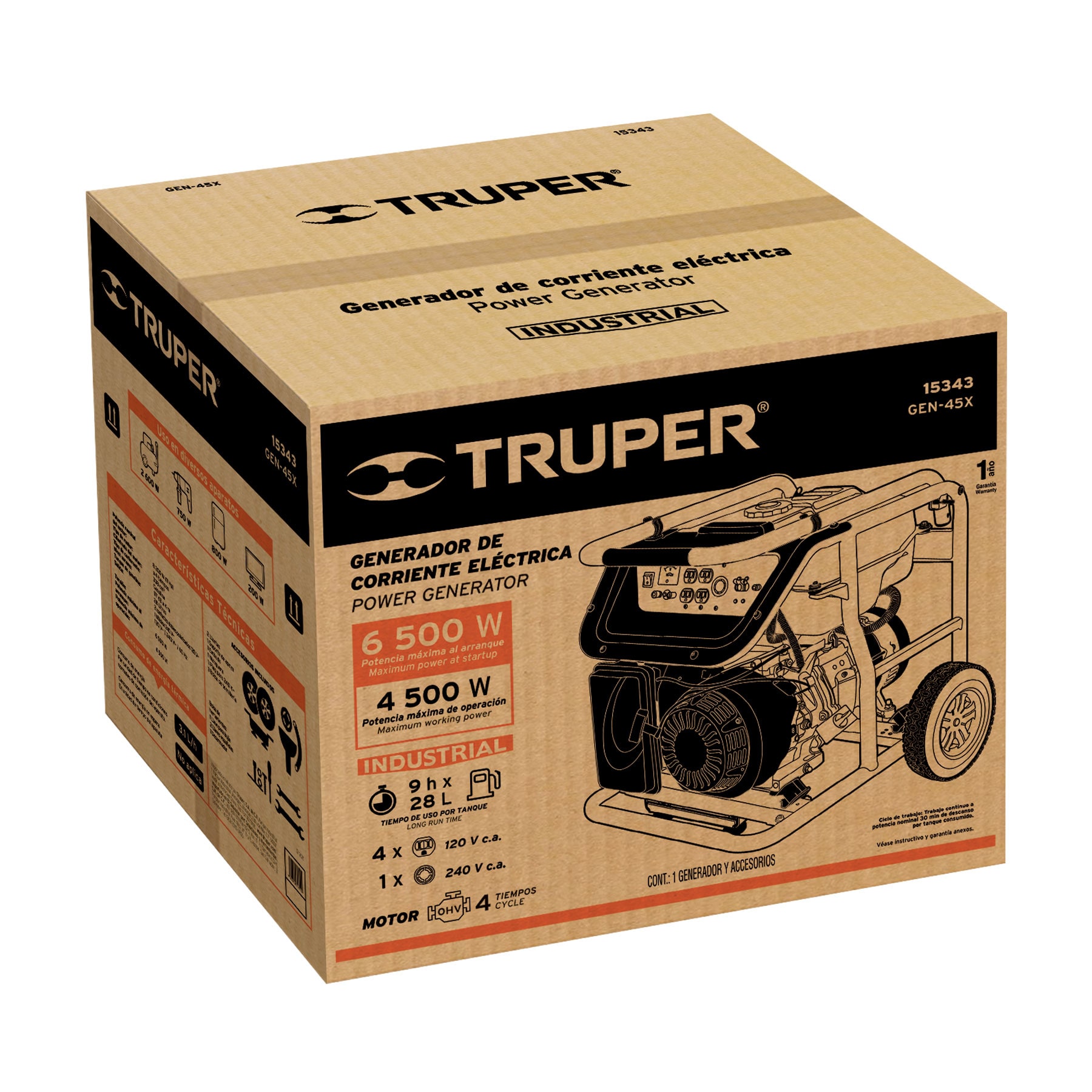 CAJA DE EMPAQUE DE REPUESTO PARA GEN-45X, TRUPER