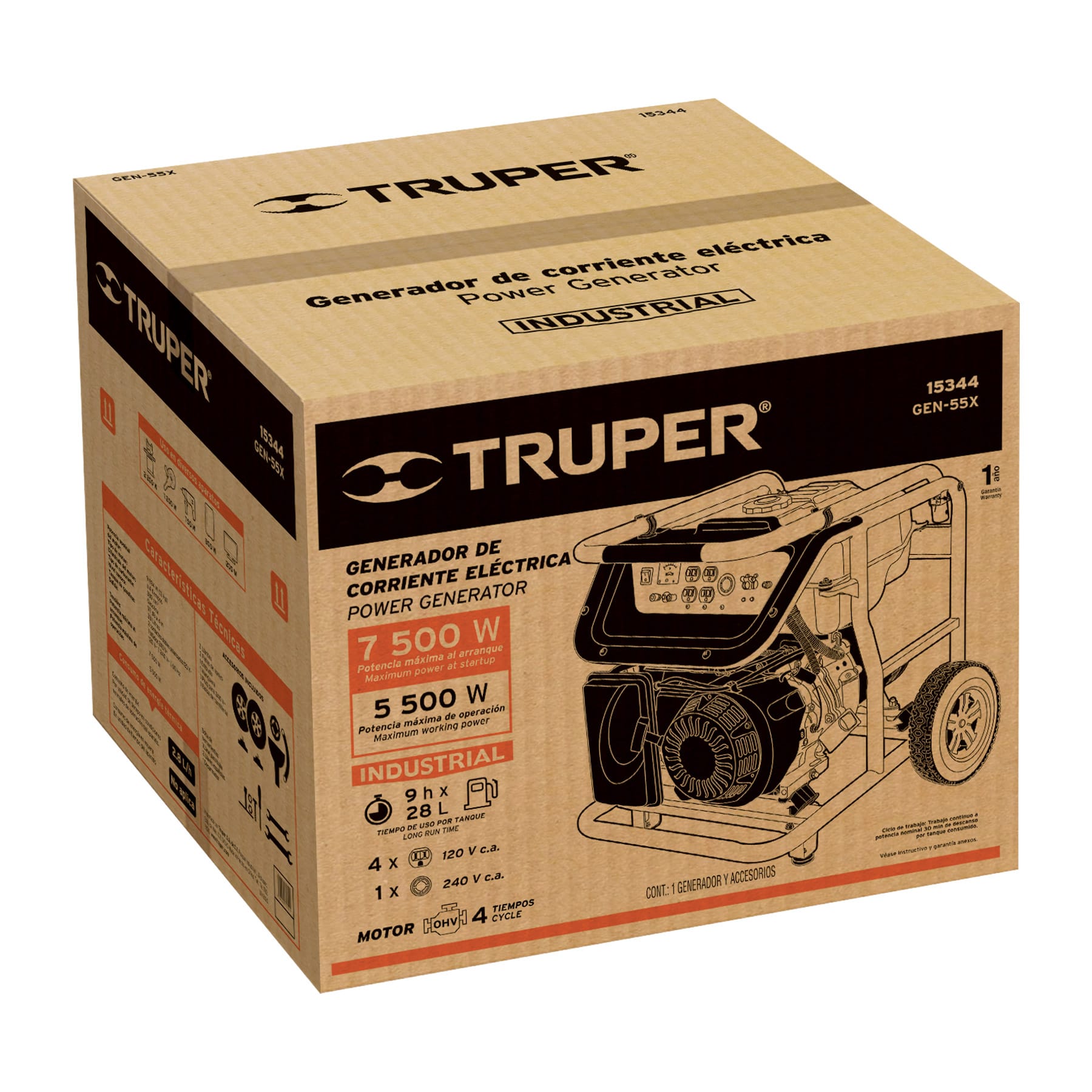 CAJA DE EMPAQUE DE REPUESTO PARA GEN-55X, TRUPER