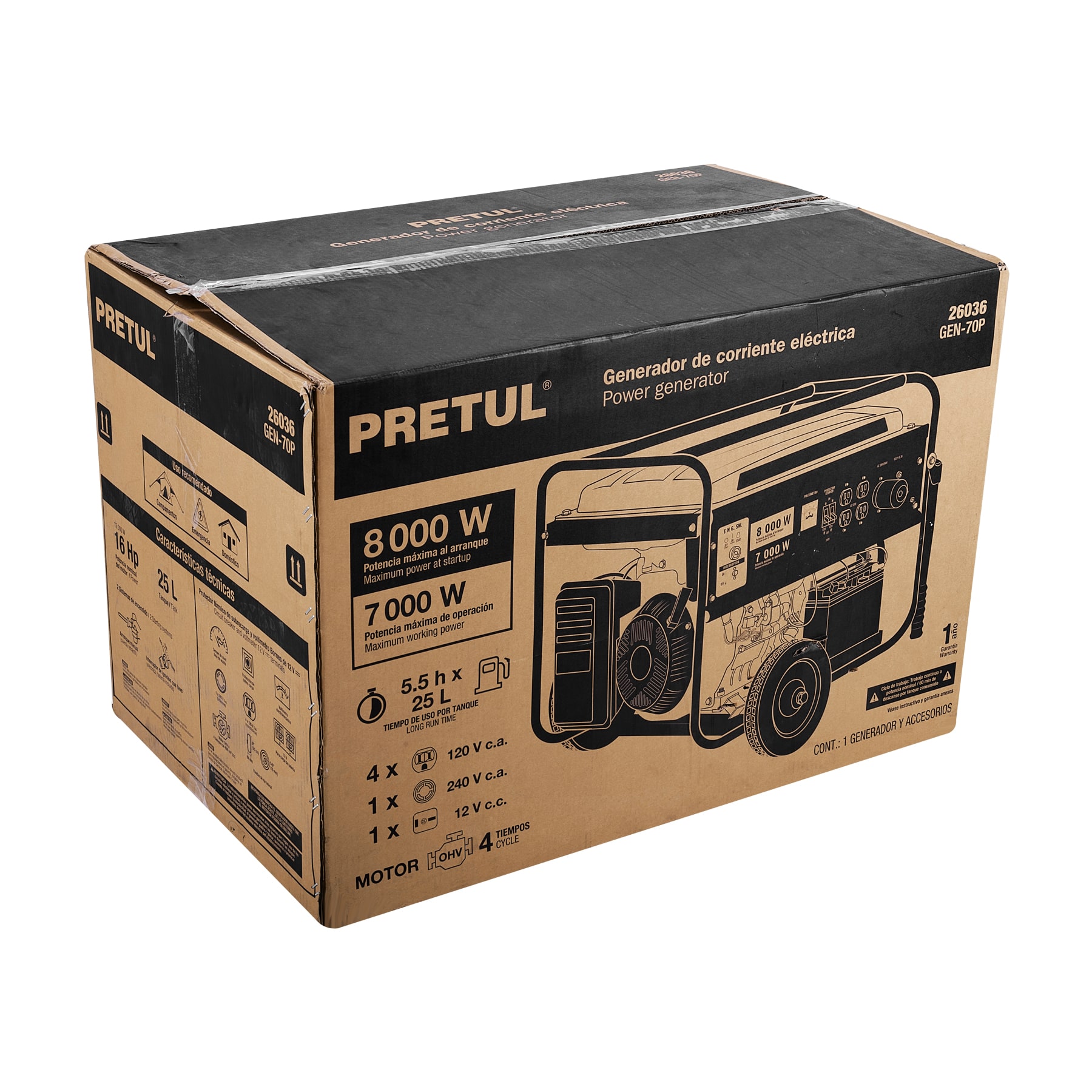 CAJA DE EMPAQUE DE REPUESTO GEN-70P, PRETUL