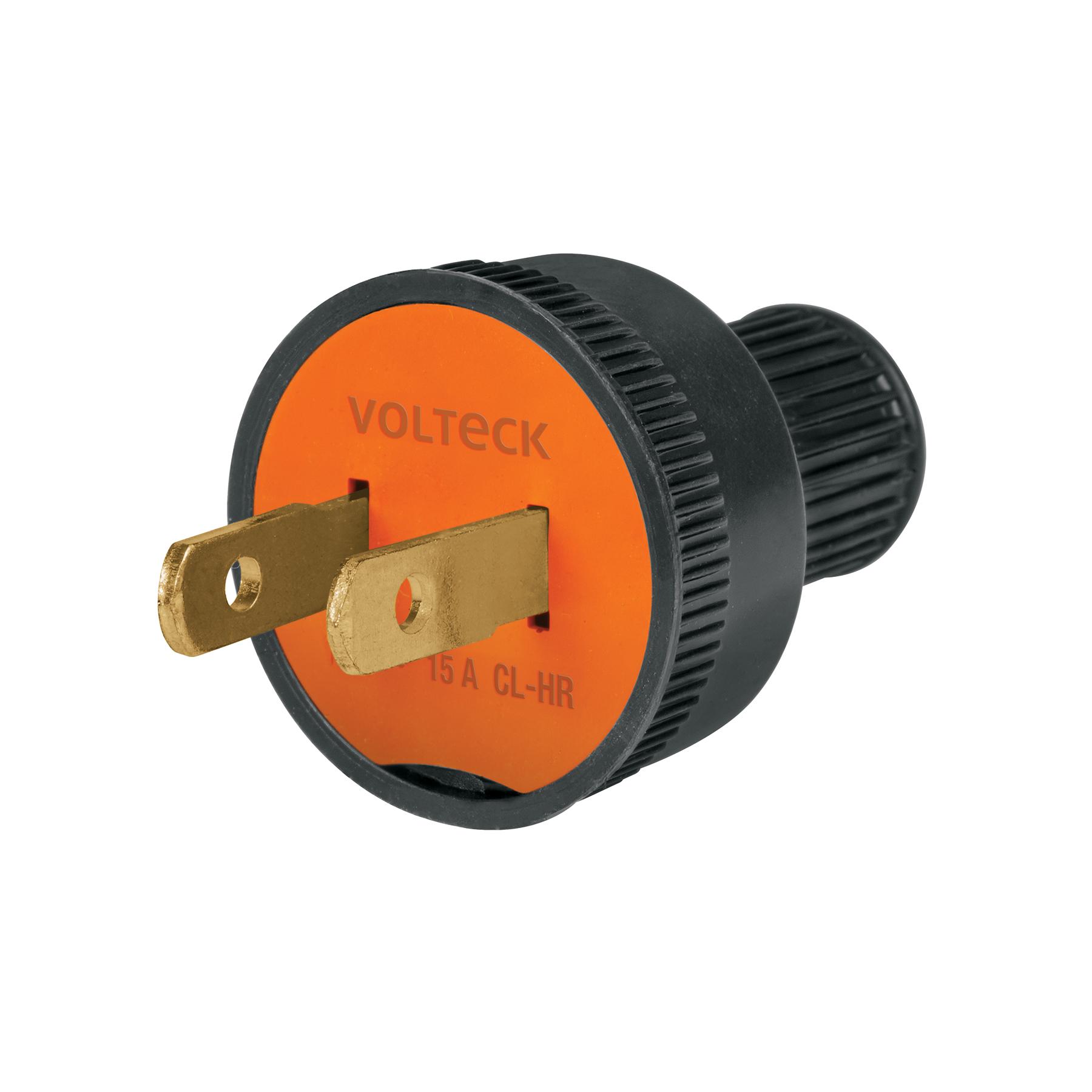 2 CLAVIJAS NO POLARIZADAS REDONDAS DE PVC, VOLTECK