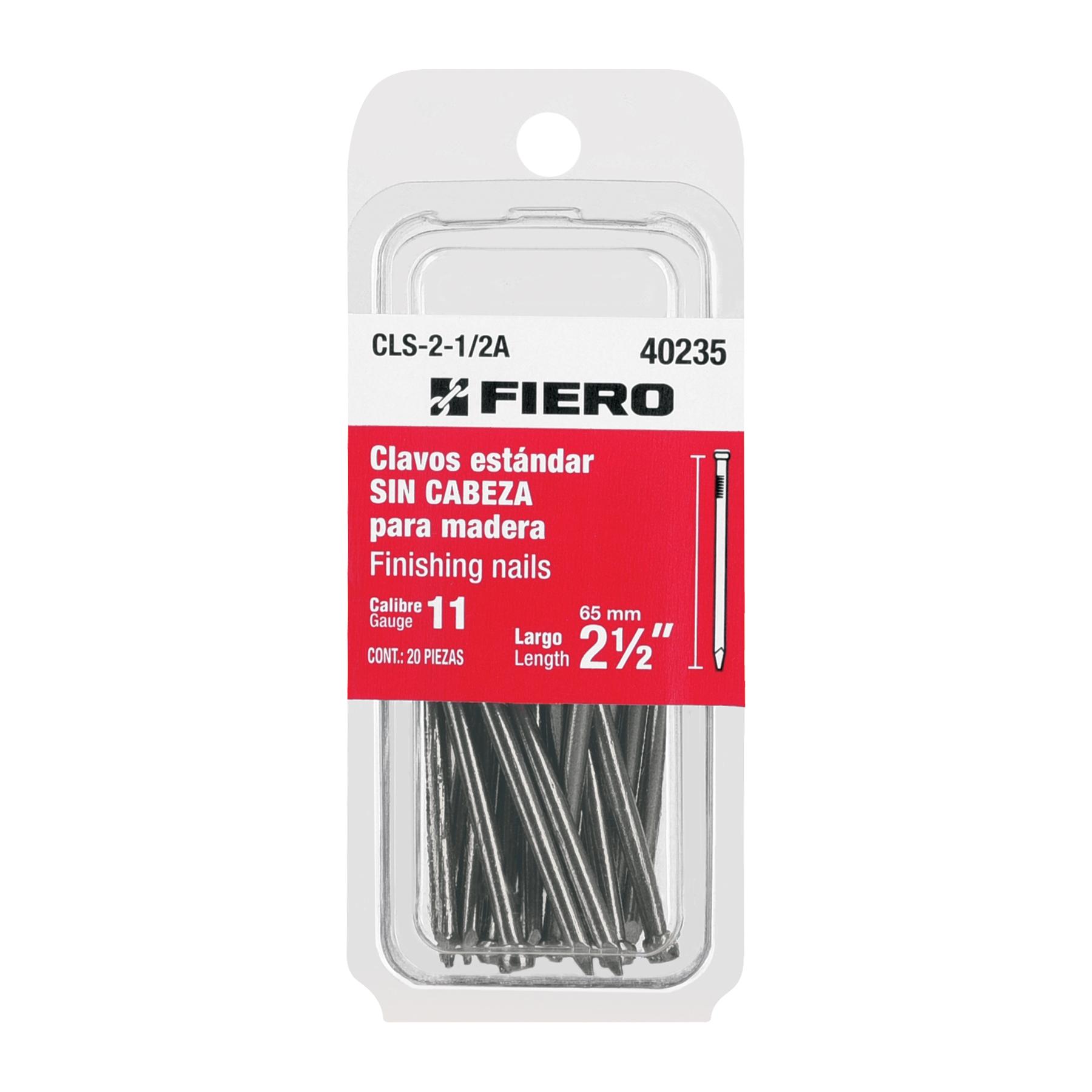 "BLÍSTER 20 CLAVOS STD 2-1/2"" SIN CABEZA"