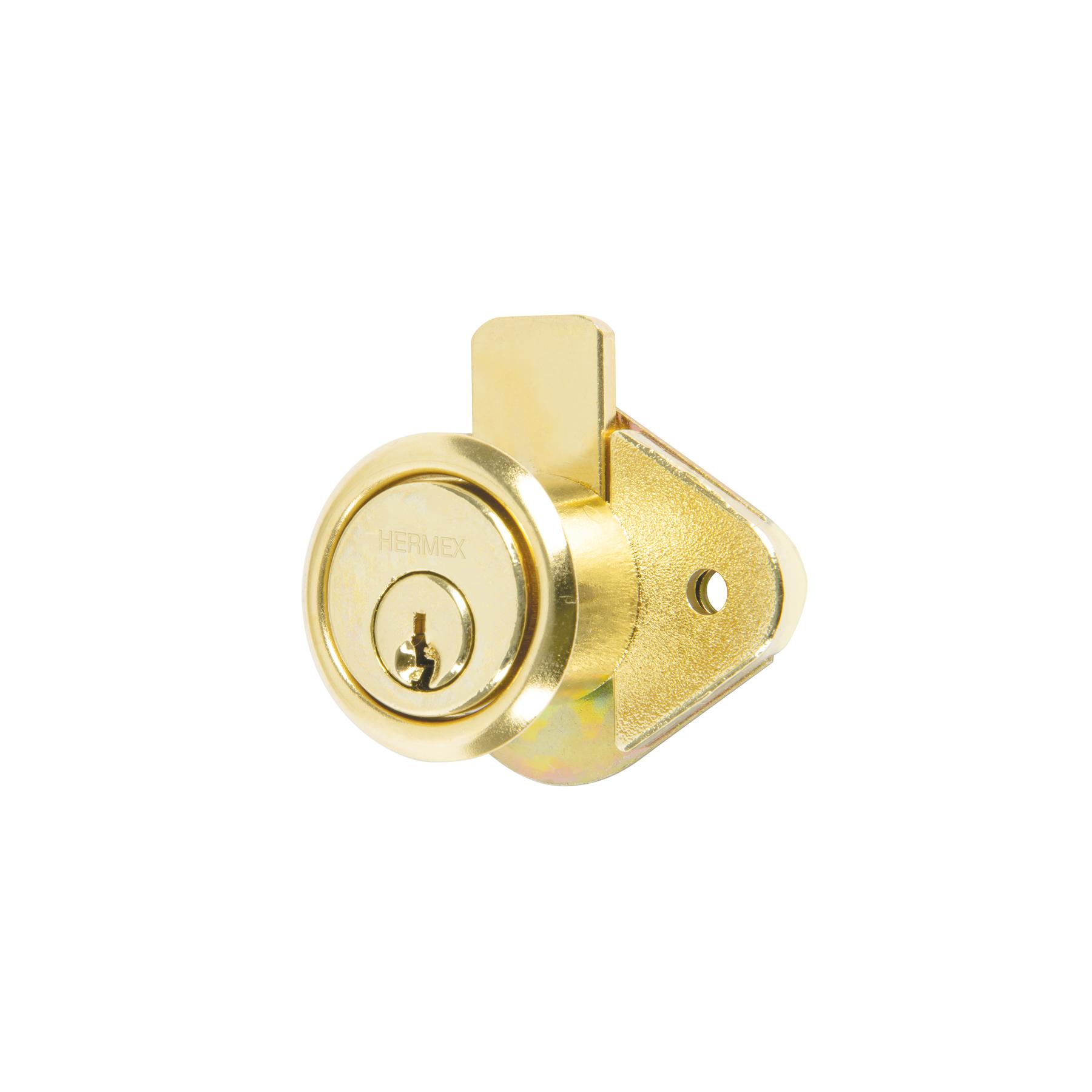 CERRADURA PARA MUEBLE, MODELO 21, LATÓN, HERMEX