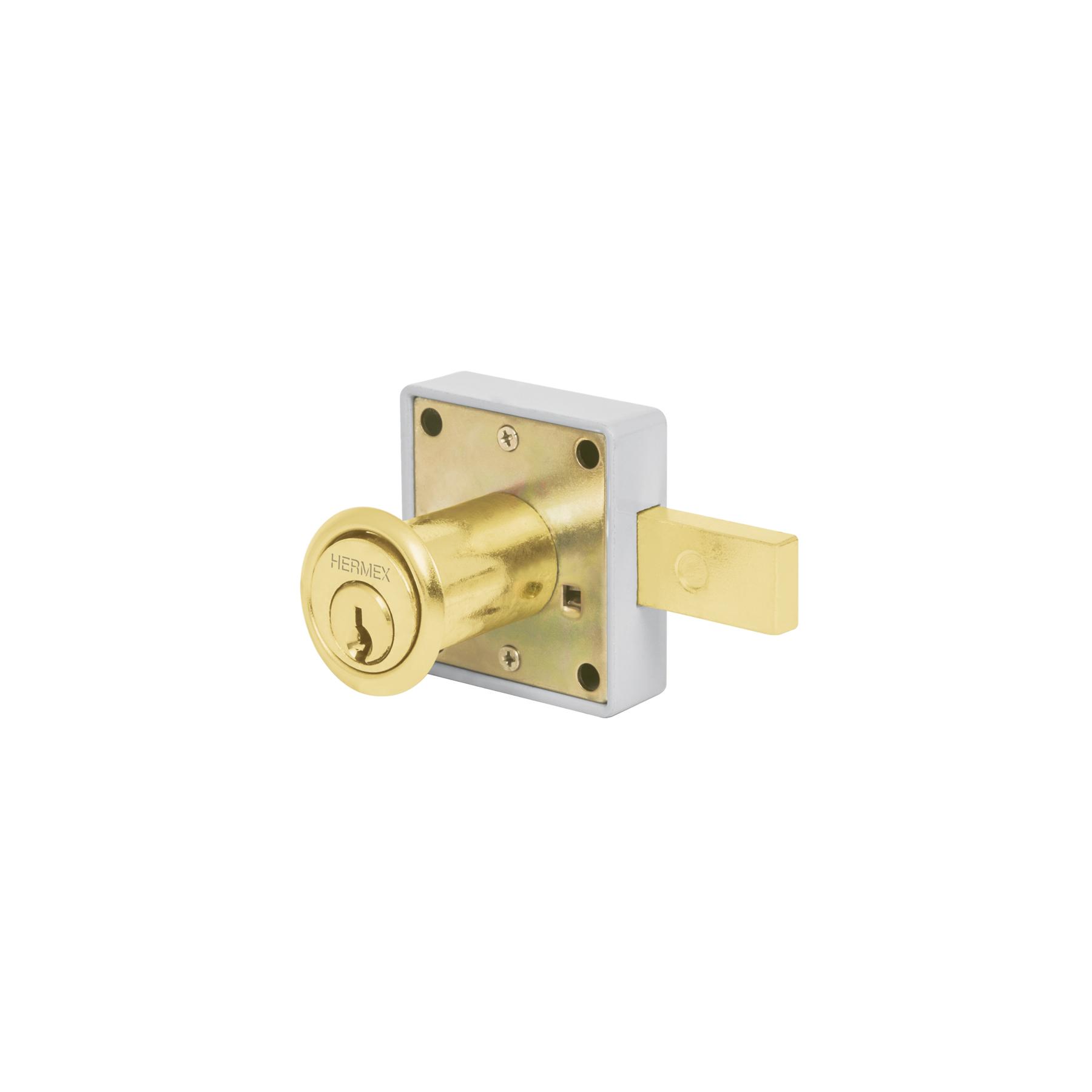 CERRADURA PARA MUEBLE, MODELO 25, LATÓN, HERMEX