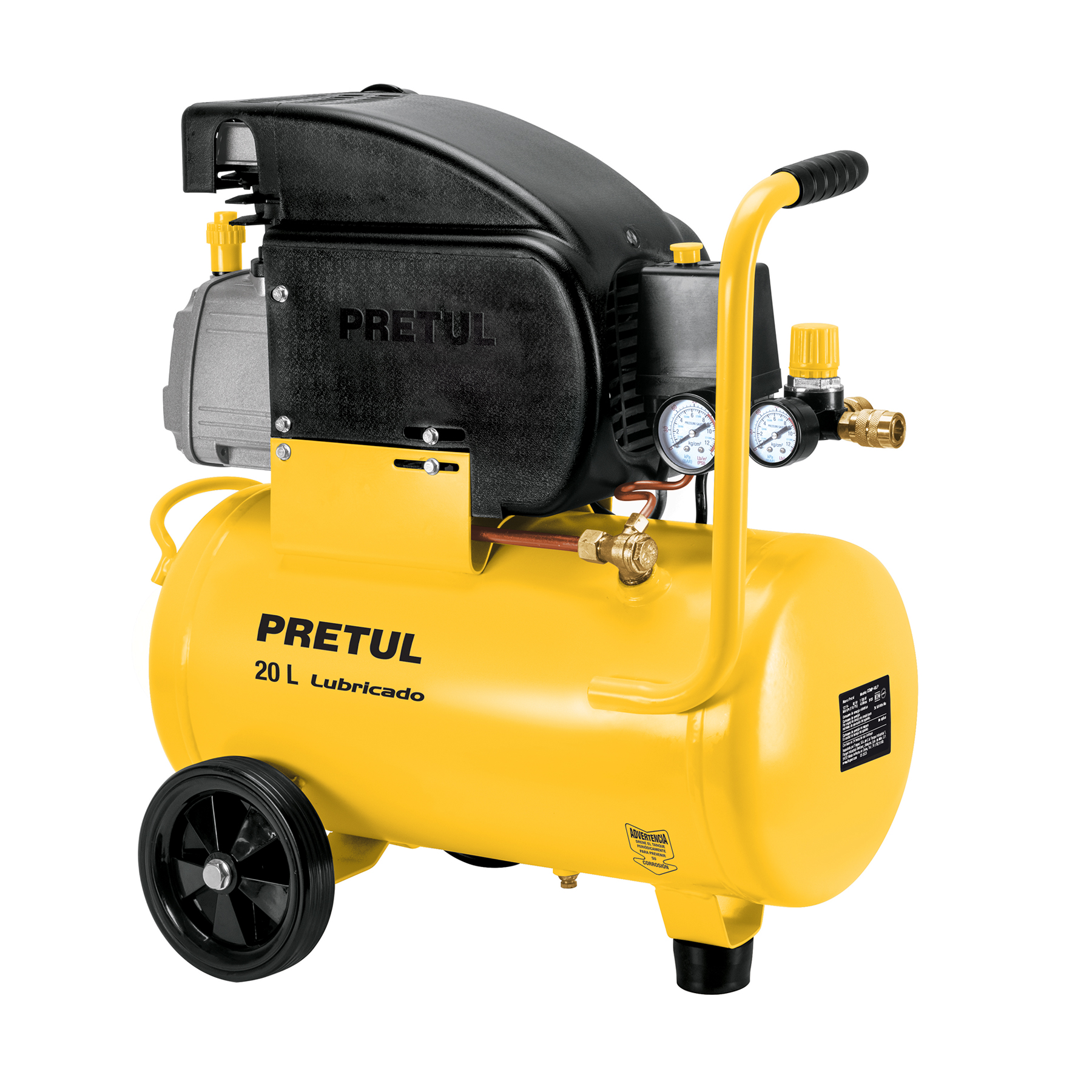 COMPRESOR 20 L, 2-1/2 HP (POTENCIA MÁXIMA), 127 V, PRETUL