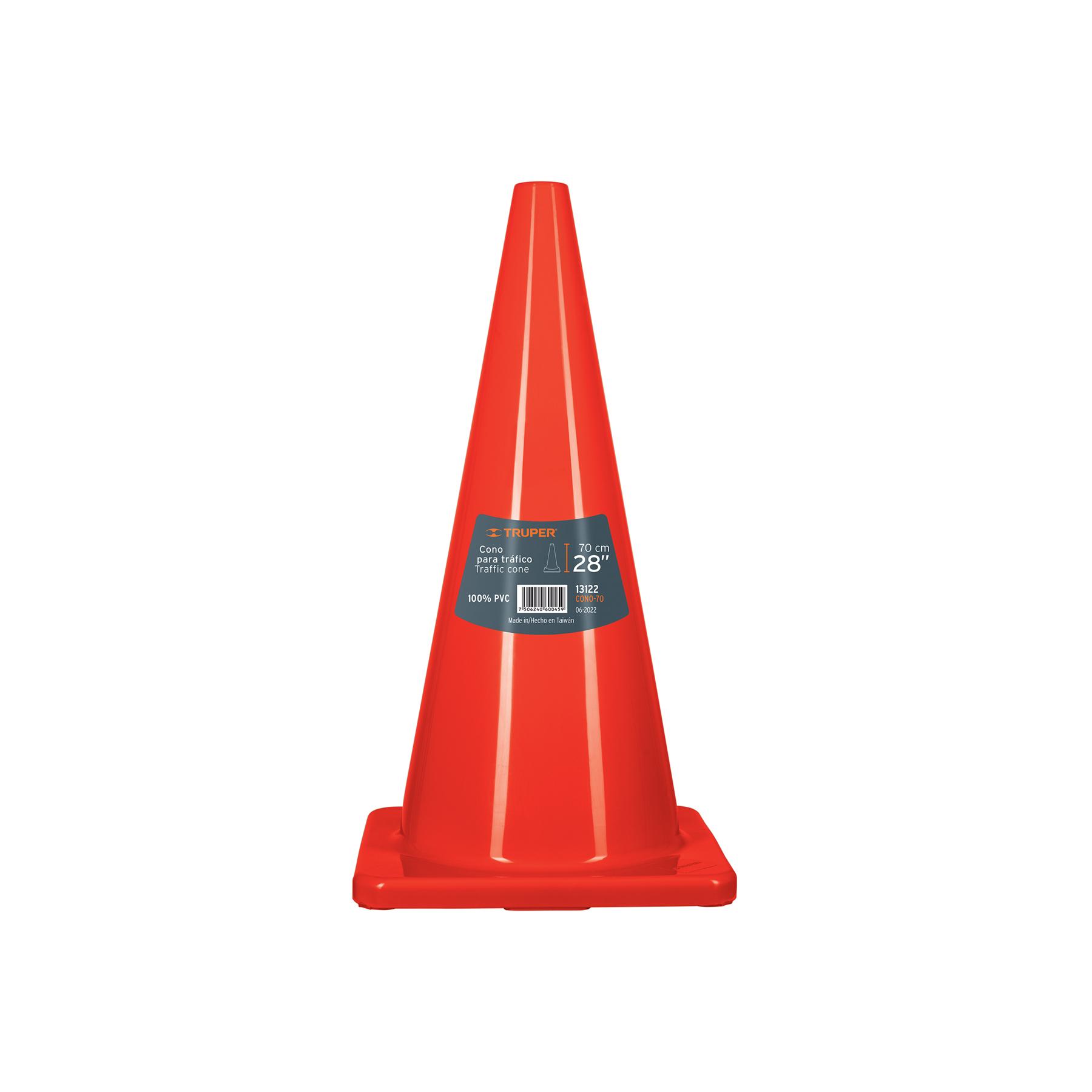 CONO DE PRECAUCIÓN DE 70 CM DE PVC, TRUPER