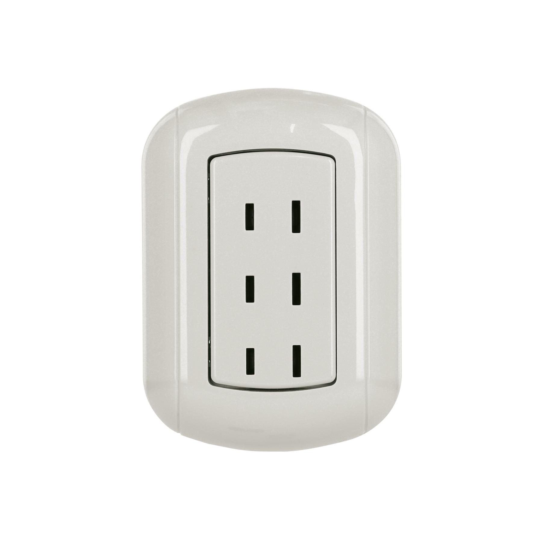 CONTACTO DE SOBREPONER TRIPLE SIN TIERRA, VOLTECK