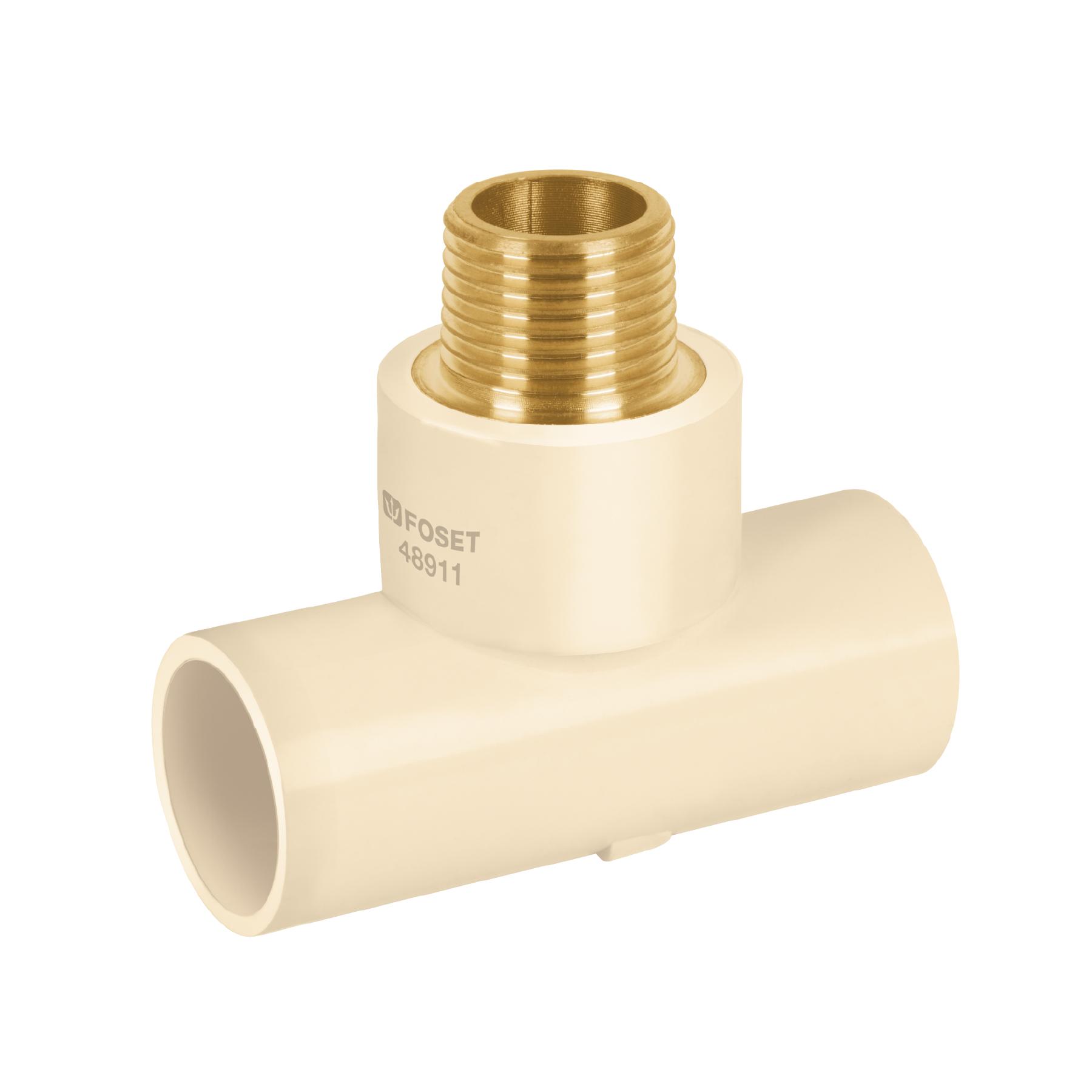 TEE ROSCA CENTRAL MACHO CPVC 1/2' INSERTO LATÓN, FOSET