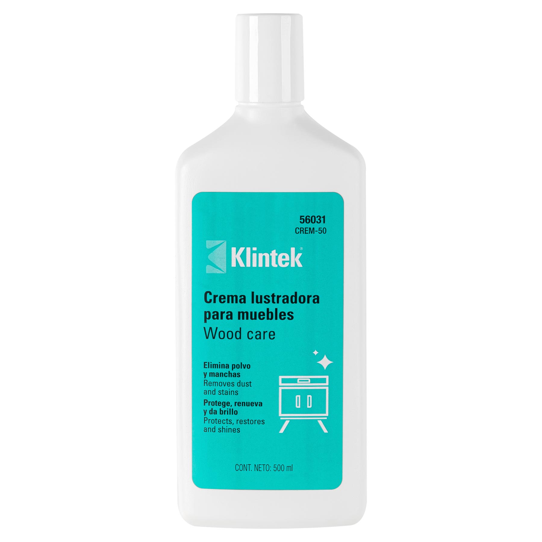 CREMA LUSTRADORA PARA MUEBLES, 500 ML, KLINTEK