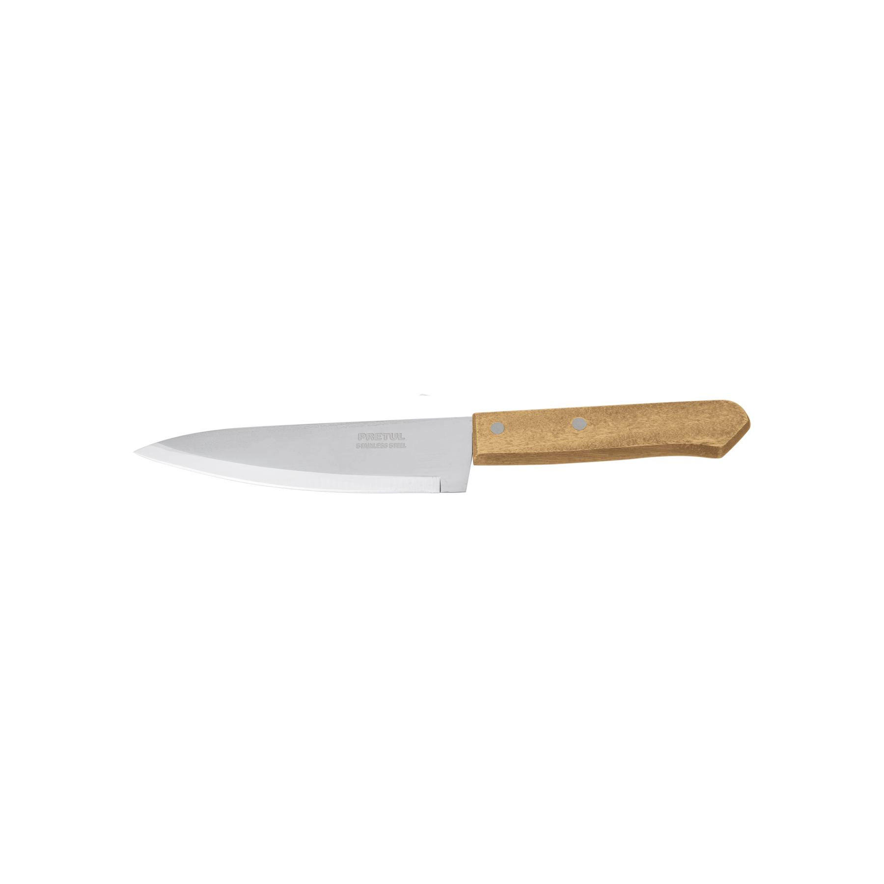 CUCHILLO DE CHEF 6' MANGO DE MADERA, PRETUL