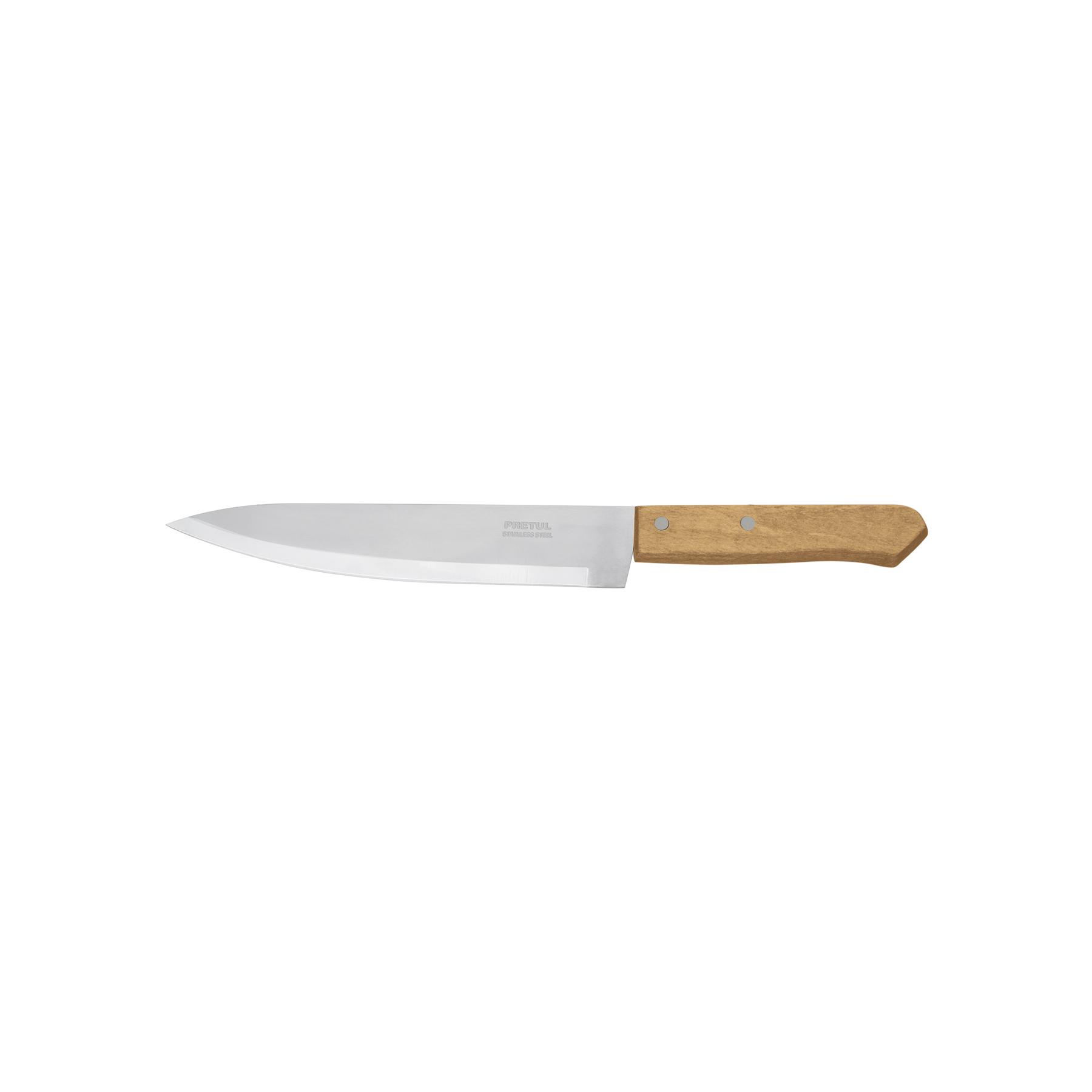 CUCHILLO DE CHEF 8' MANGO DE MADERA, PRETUL