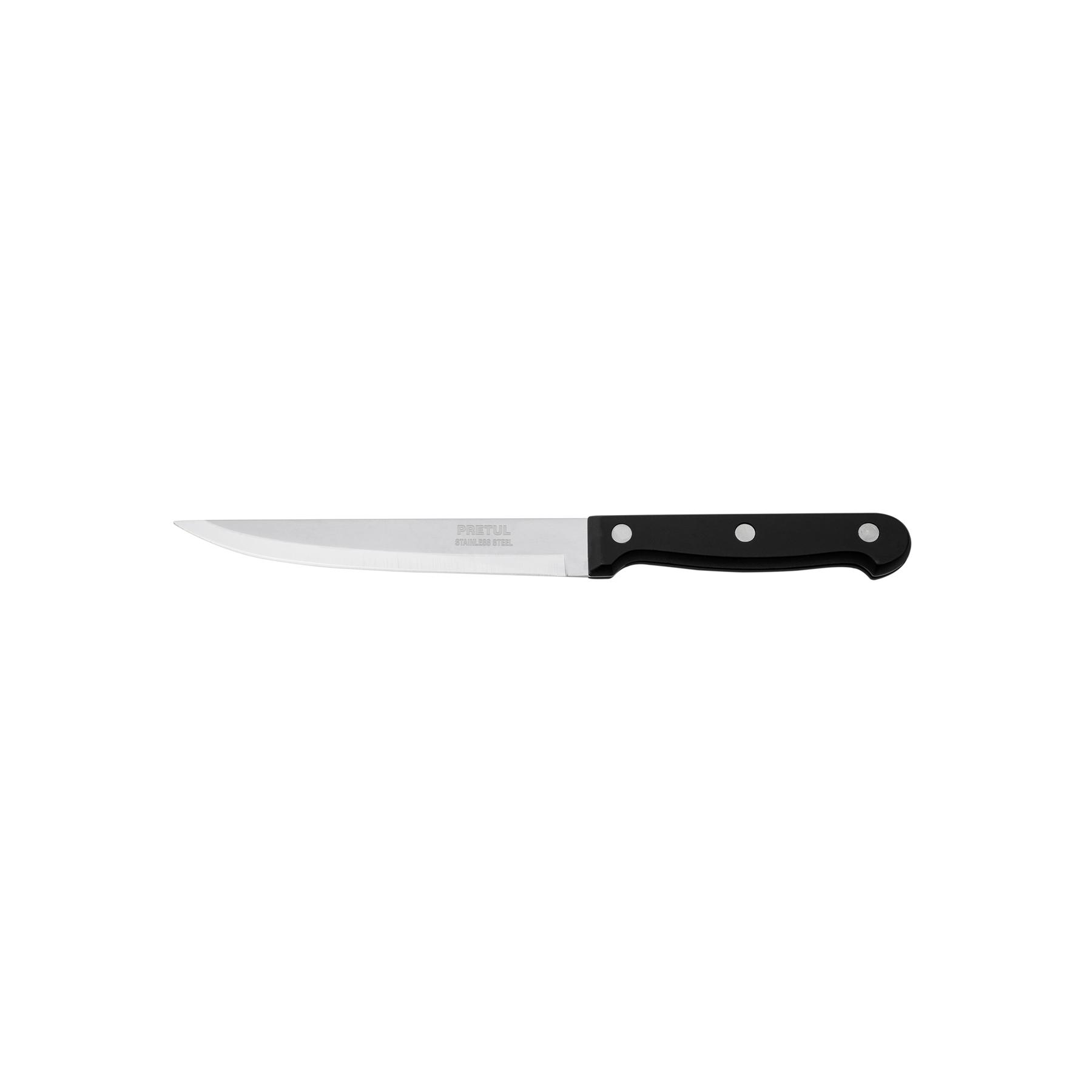 CUCHILLO LISO PARA ASADO 5' MANGO DE PLÁSTICO, PRETUL