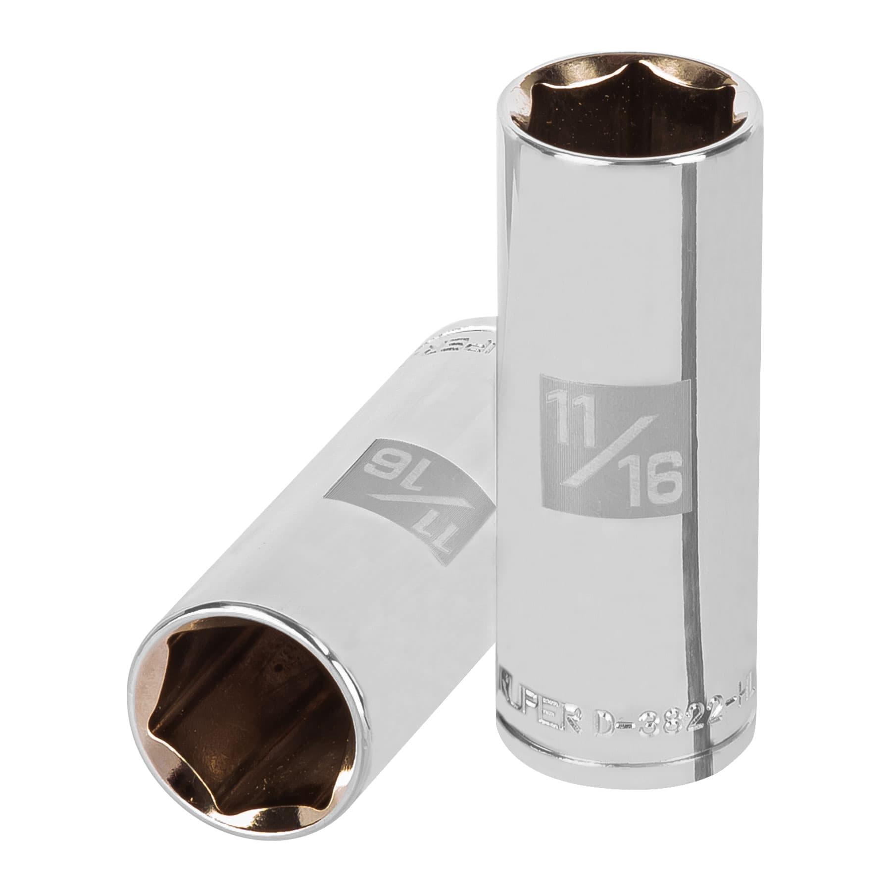 DADO LARGO DE 11/16', 6 PUNTAS, CUADRO 3/8', TRUPER