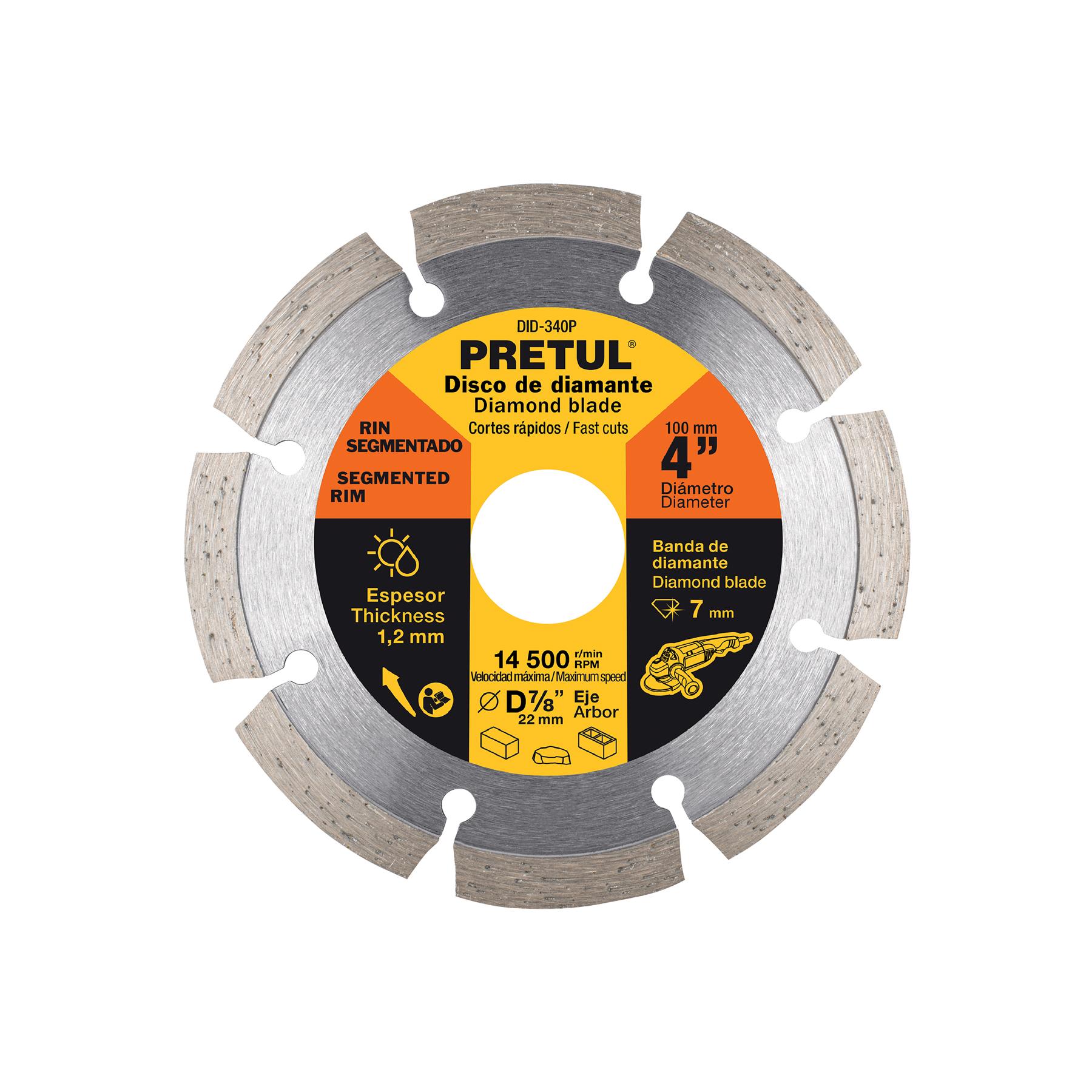 DISCO DE DIAMANTE DE 4' X 1.2 MM RIN SEGMENTADO, PRETUL