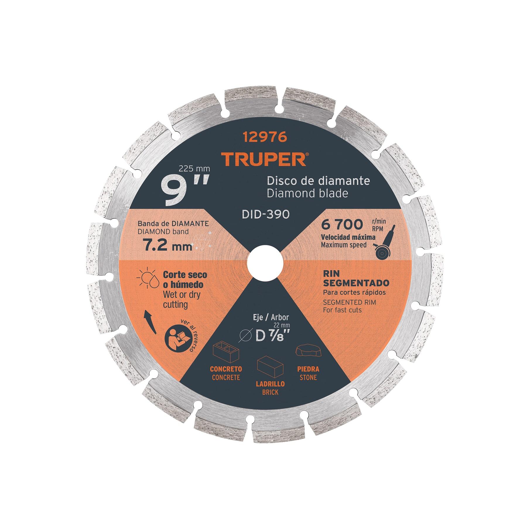 DISCO DE DIAMANTE DE 9' X 2.7 MM RIN SEGMENTADO, TRUPER