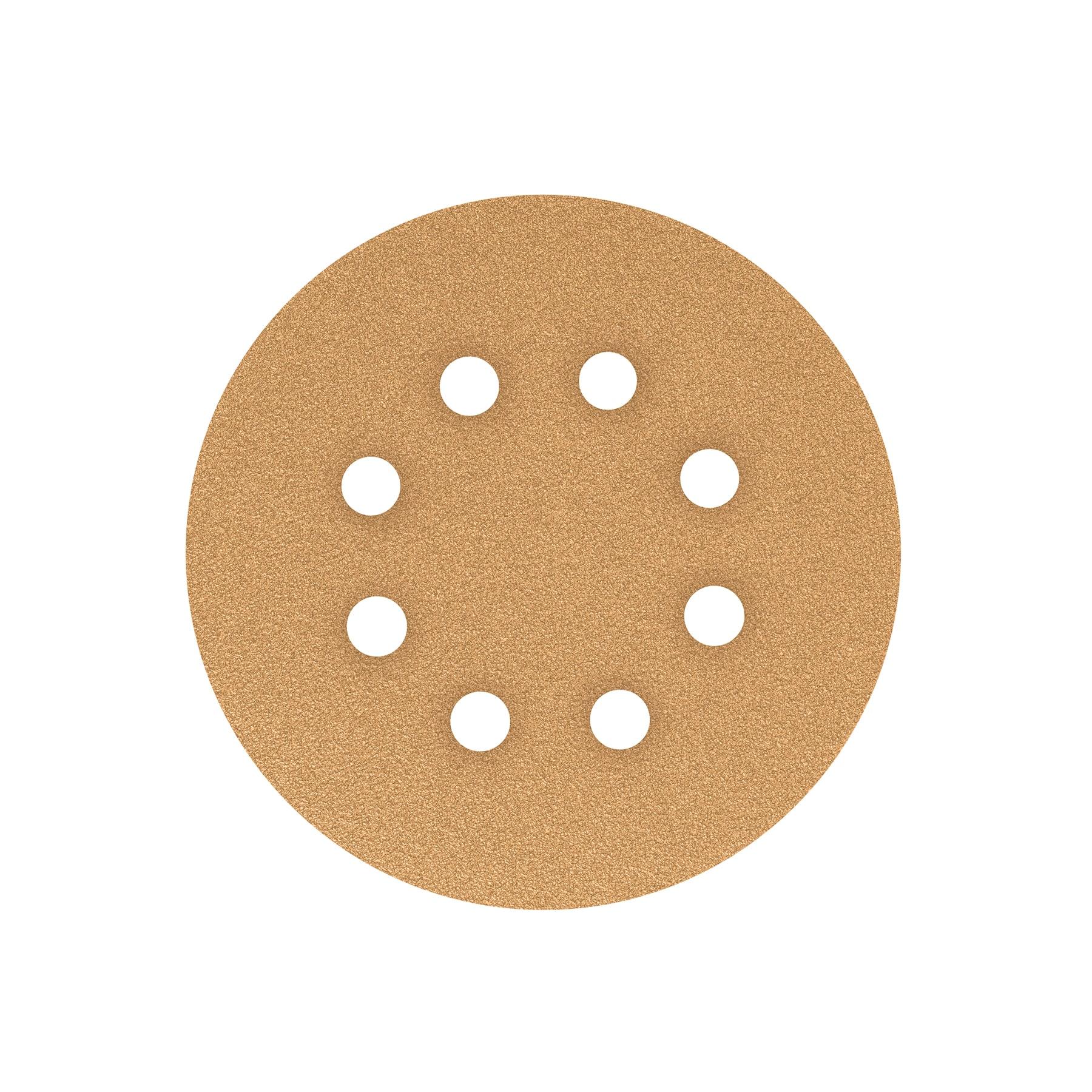 "DISCOS DE LIJA 5"" GRANO 100 CON SOPORTE DE MATERIA TEXTIL, 5 PZAS"