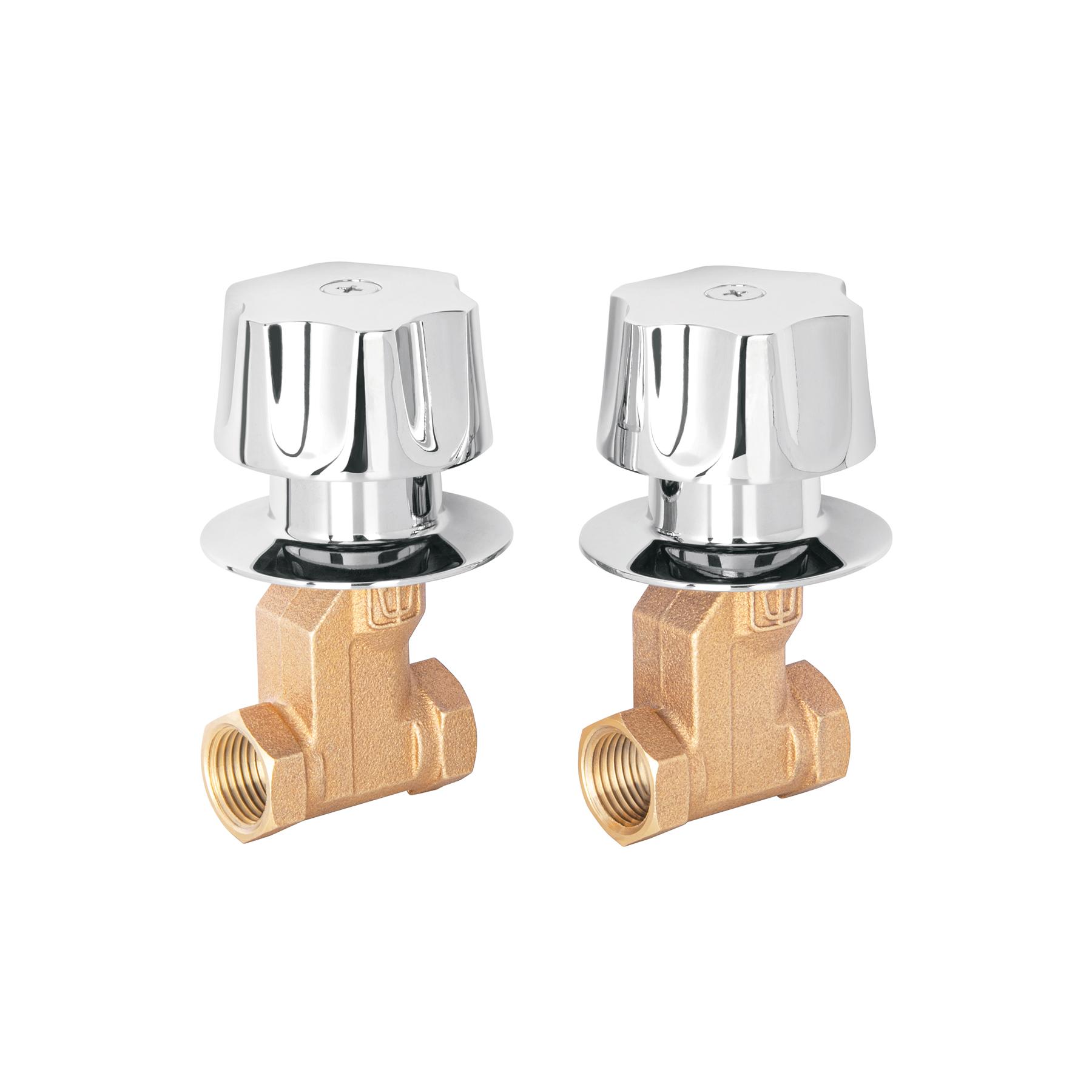 JUEGO 2 LLAVES EMPOTRAR, REGADERA, ROSCABLES, CUBO, BASIC