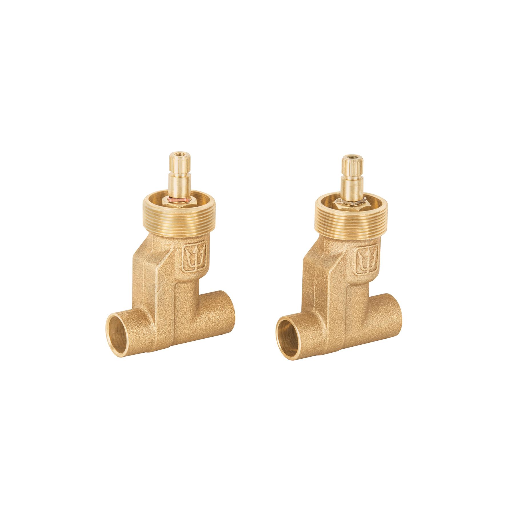 JUEGO 2 LLAVES EMPOTRAR SOLDABLES, CERÁMICO DE 1/4 VUELTA